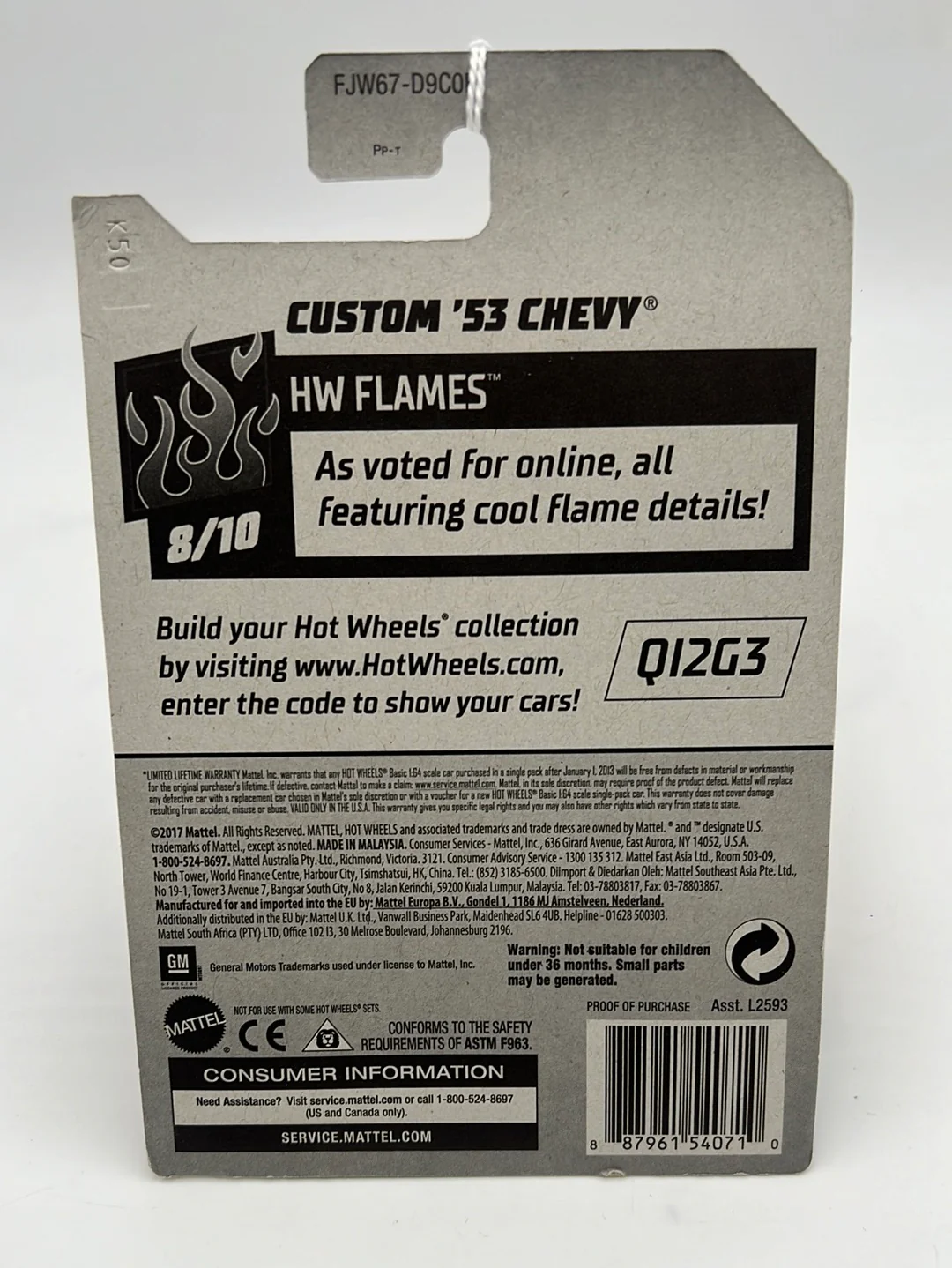 2018 Hot Wheels #109 Custom 53 Chevy Red 2B - Image 6