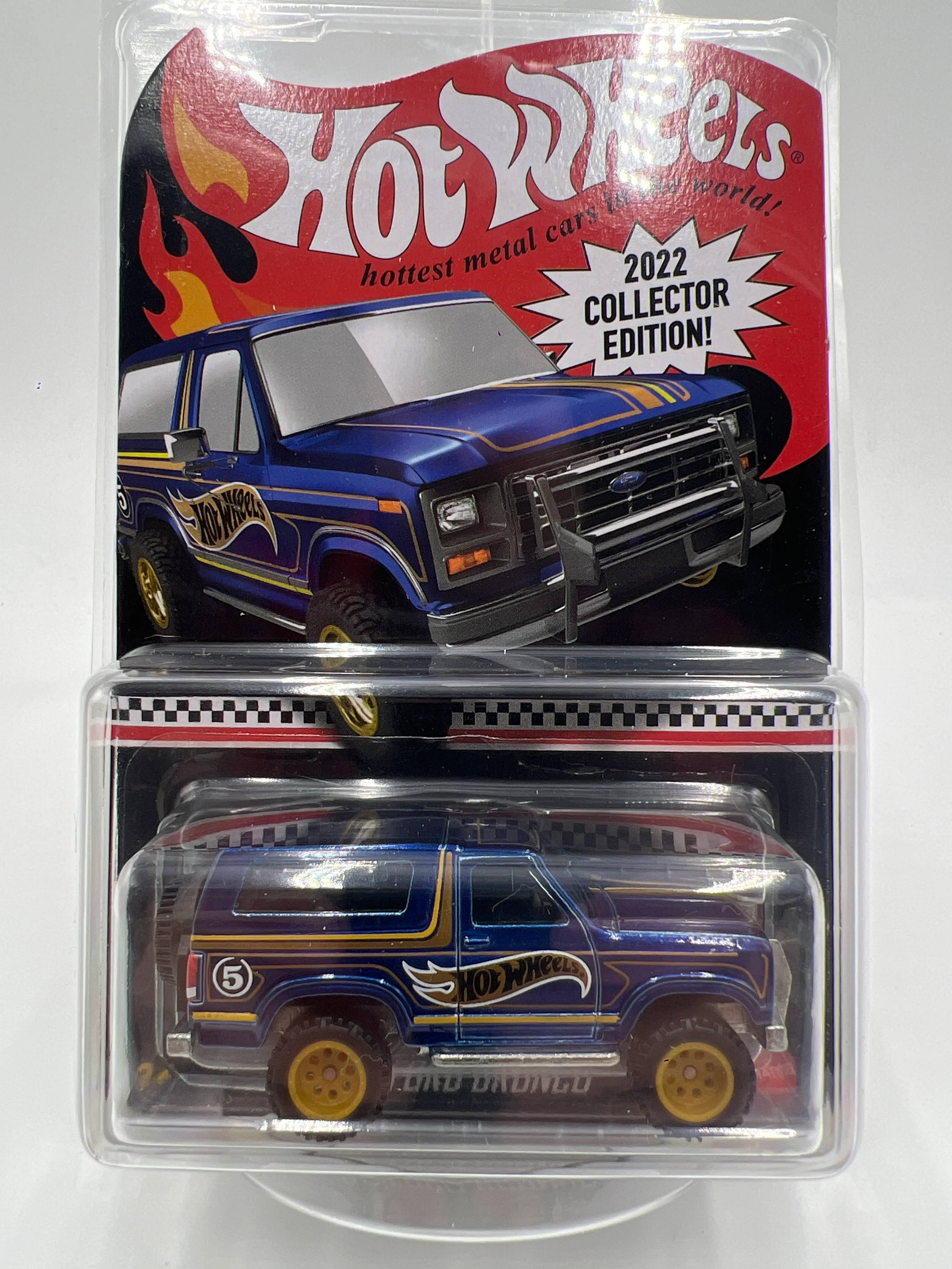 2022 Hot Wheels RLC Collector Edition Walmart Mail In #5 85 Ford Bronco Blue W/Protector - Image 8