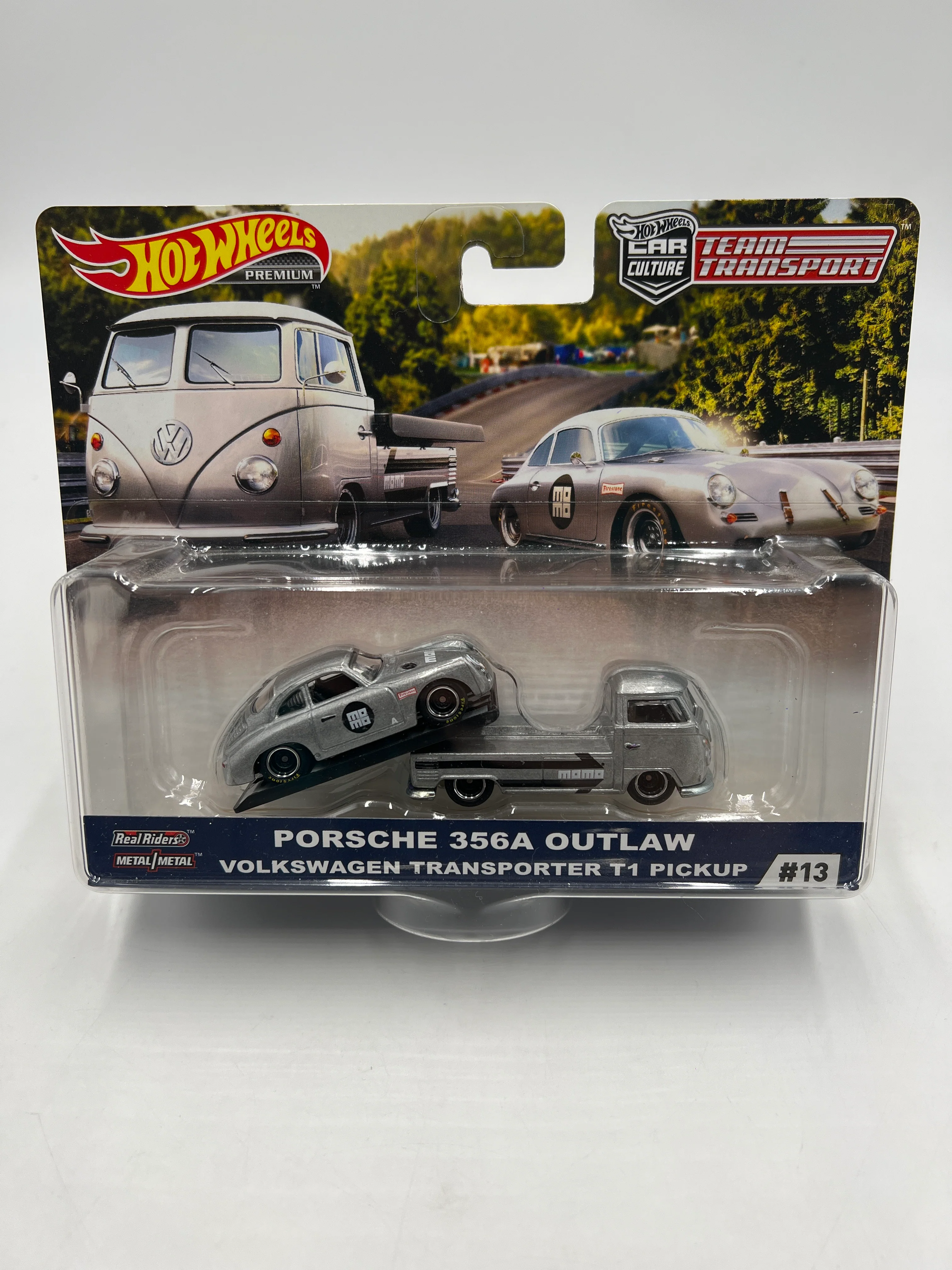 Hot Wheels Team Transport #13 Porsche 356A Outlaw & Volkswagen Transporter T1 Pickup W/Protector - Image 2