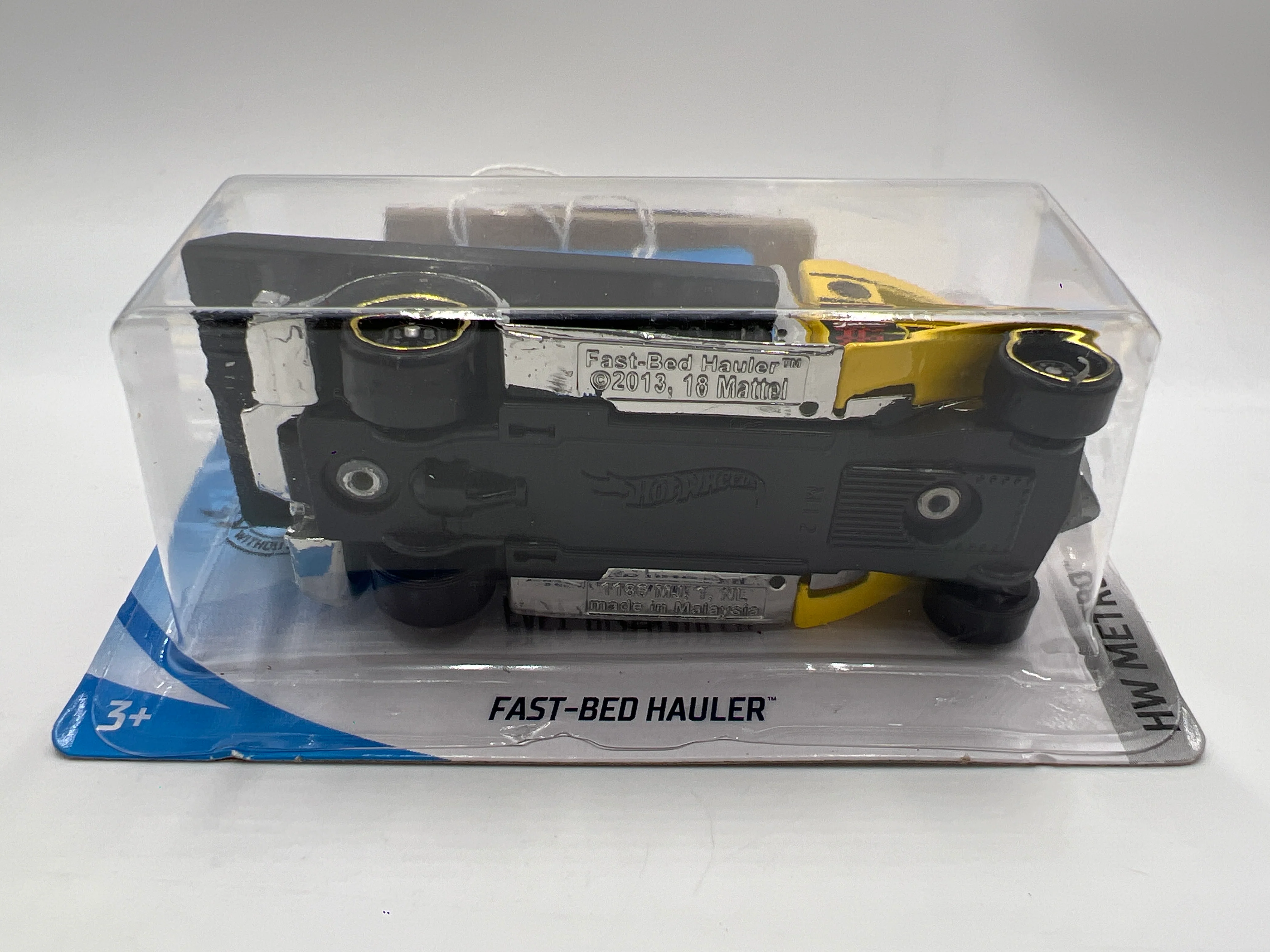 2019 Hot Wheels Treasure Hunt #207 Fast-Bed Hauler Yellow Short Card 273D - Image 5