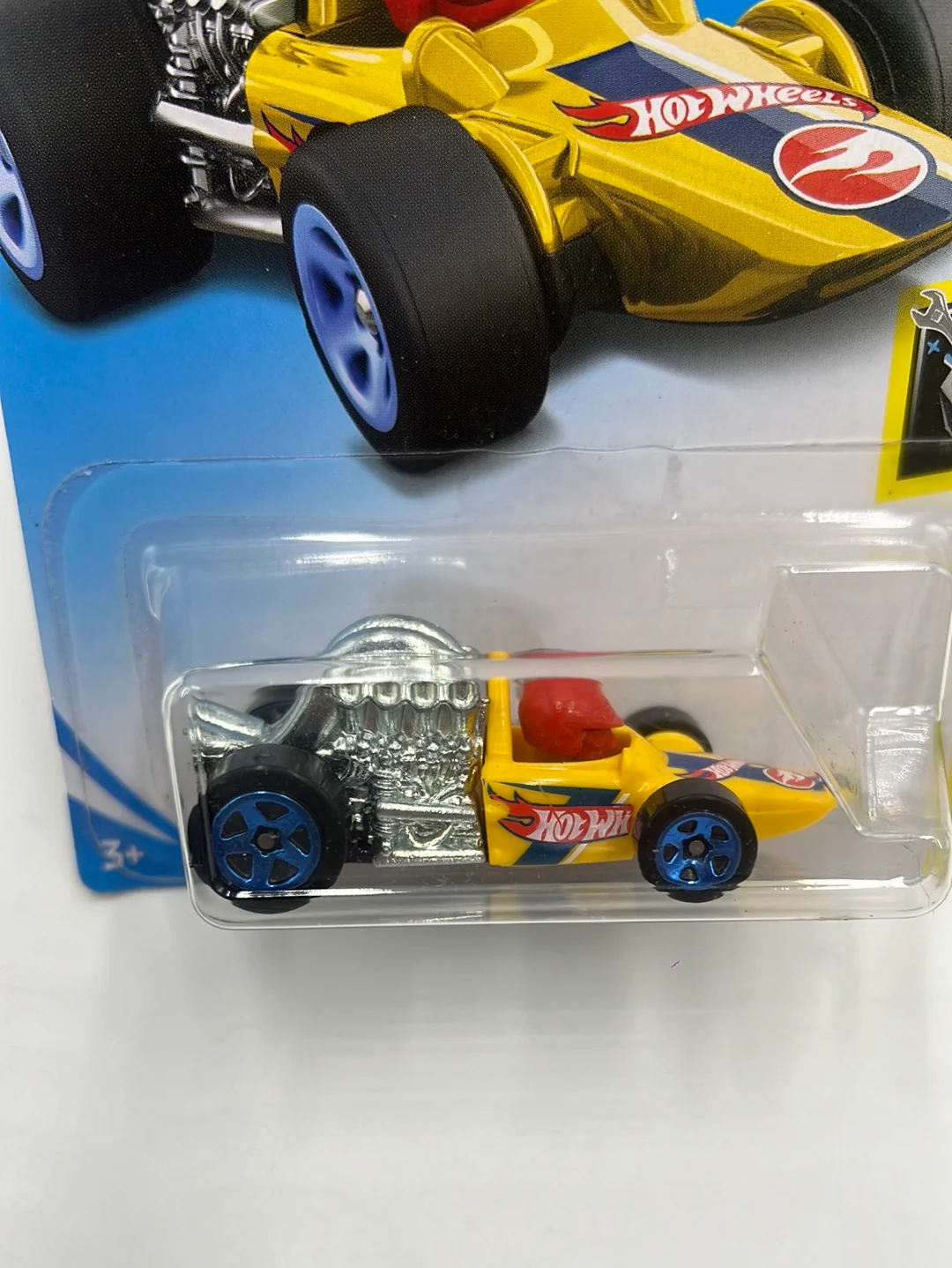 2019 Hot Wheels Treasure Hunt #163 Head Starter Yellow 277P - Image 2