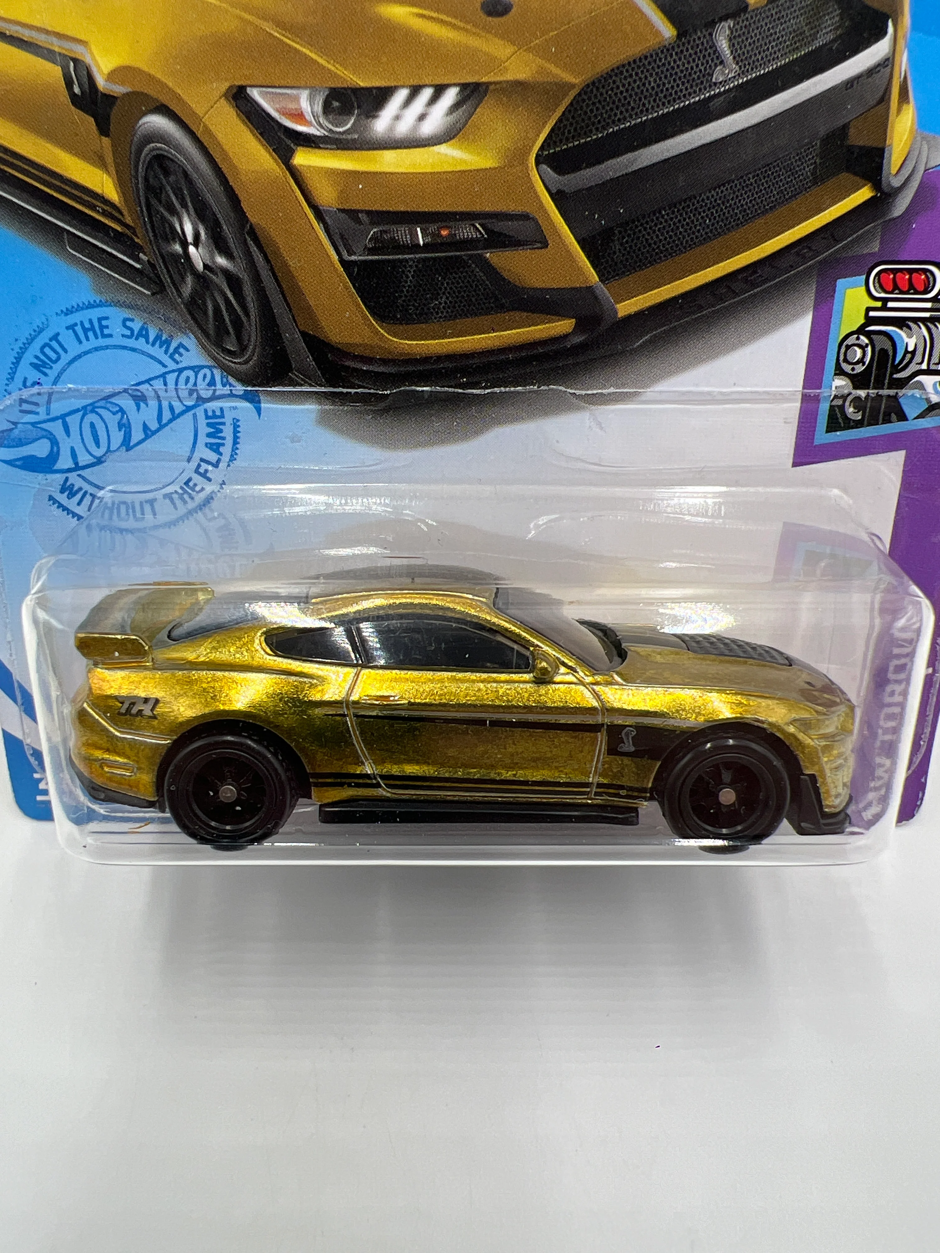 2021 Hot Wheels Super Treasure Hunt #143 2020 Ford Mustang Shelby GT500 Gold W/Protector - Image 2