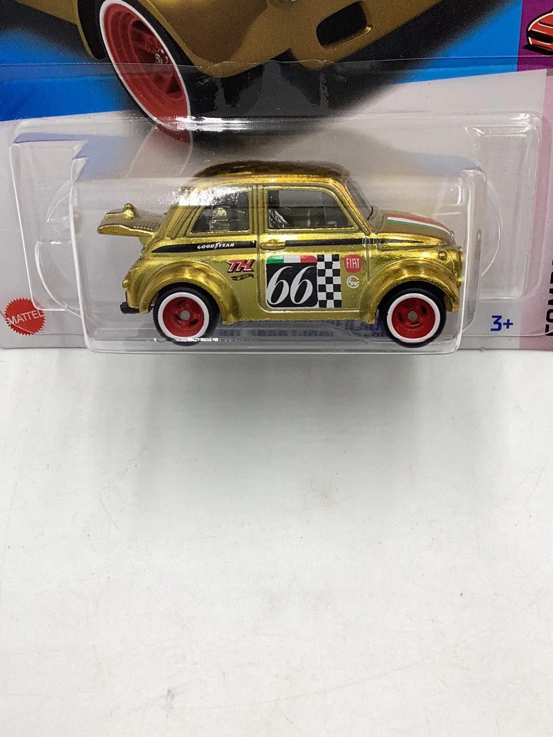 Hot Wheels 2024 E Case Super Treasure Hunt #117 60s Fiat 500D Modificado with protector - Image 3
