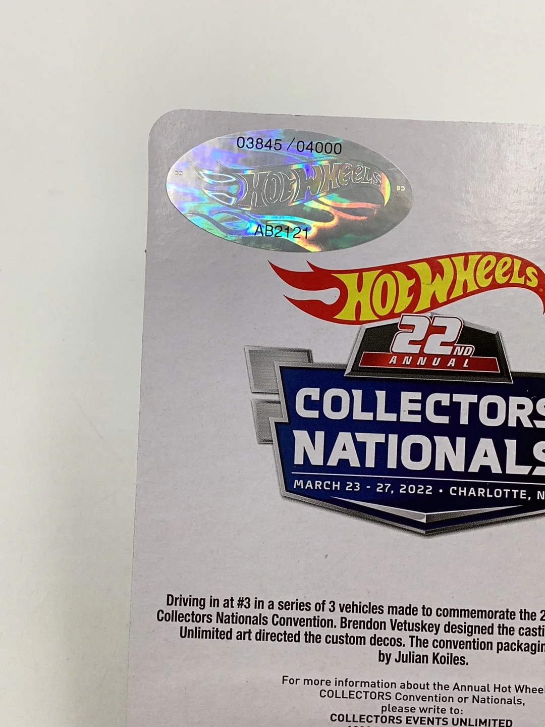Hot wheels 22nd annual collectors Nationals Finale Car 1969 Dodge Charger R/T #3845/4000 with protector - Image 8
