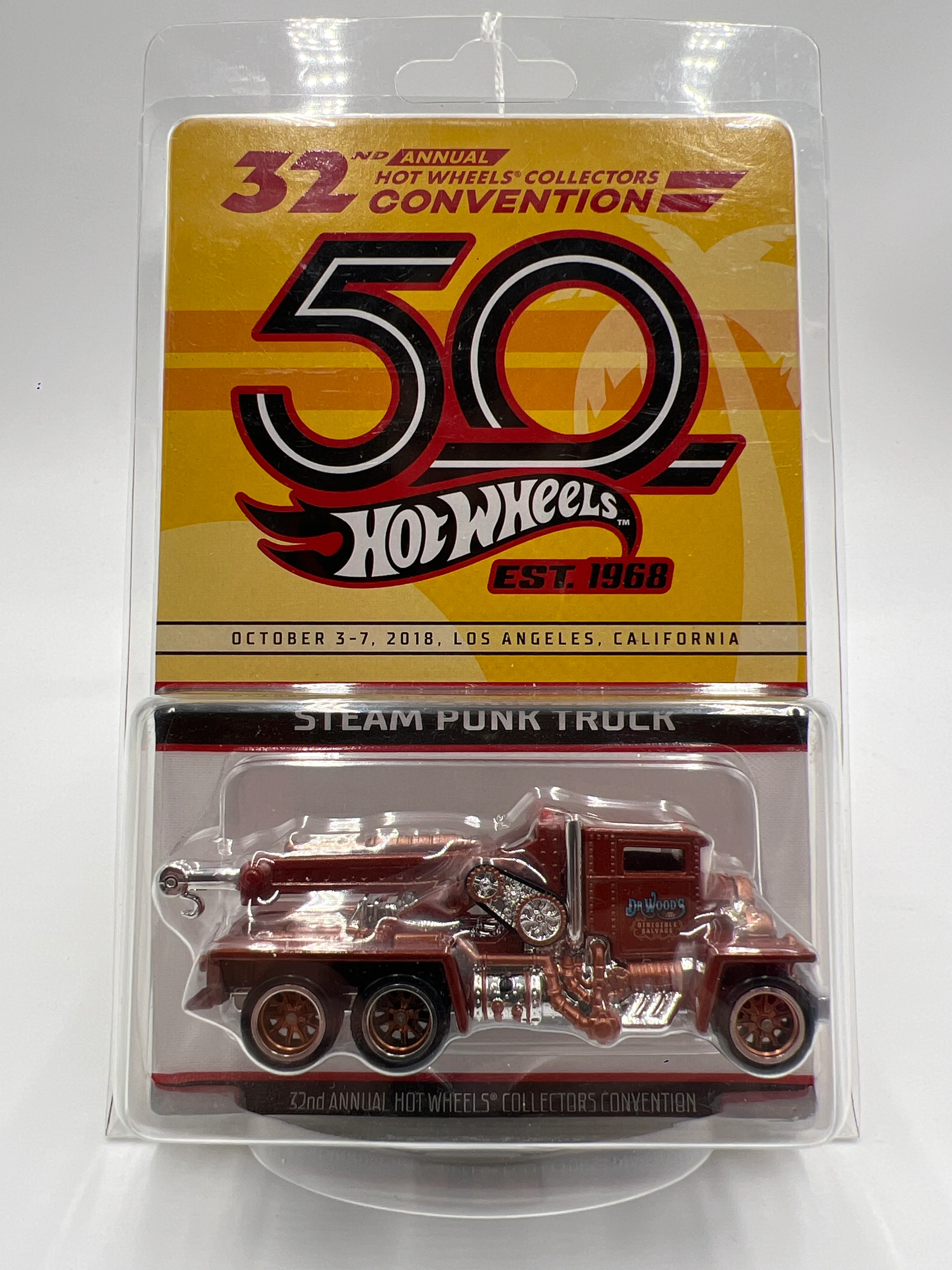 2018 Hot Wheels 32nd Annual Collectors Convention 1829/4000 Steam Punk Truck Copper WProtector - Image 8