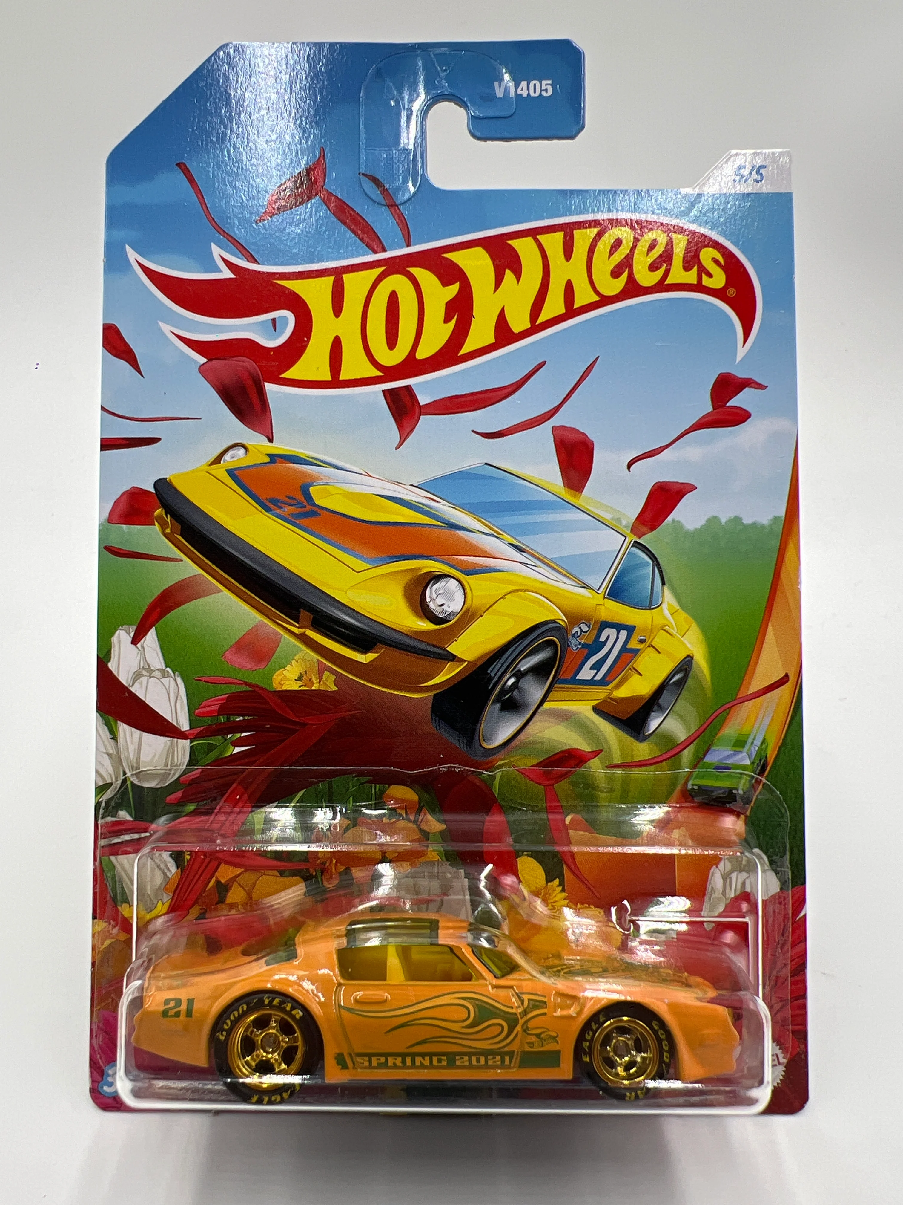 Hot Wheels 77 Pontiac Firebird T/A Orange Wheel Swap Custom On Card W/Protector - Image 2