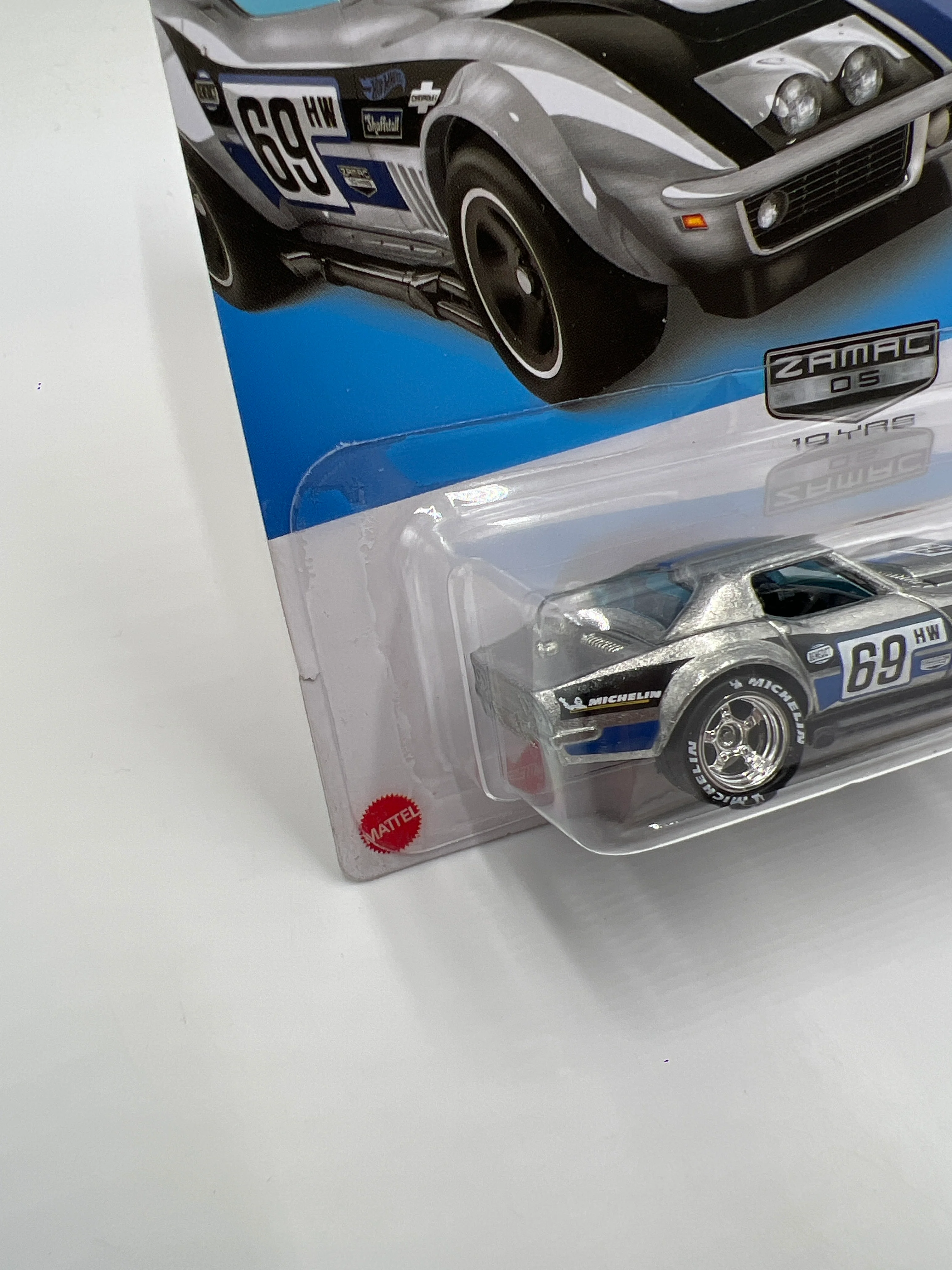 Hot Wheels 69 Copo Corvette Walmart Exclusive Zamac Wheel Swap Custom On Card W/Protector SR - Image 4