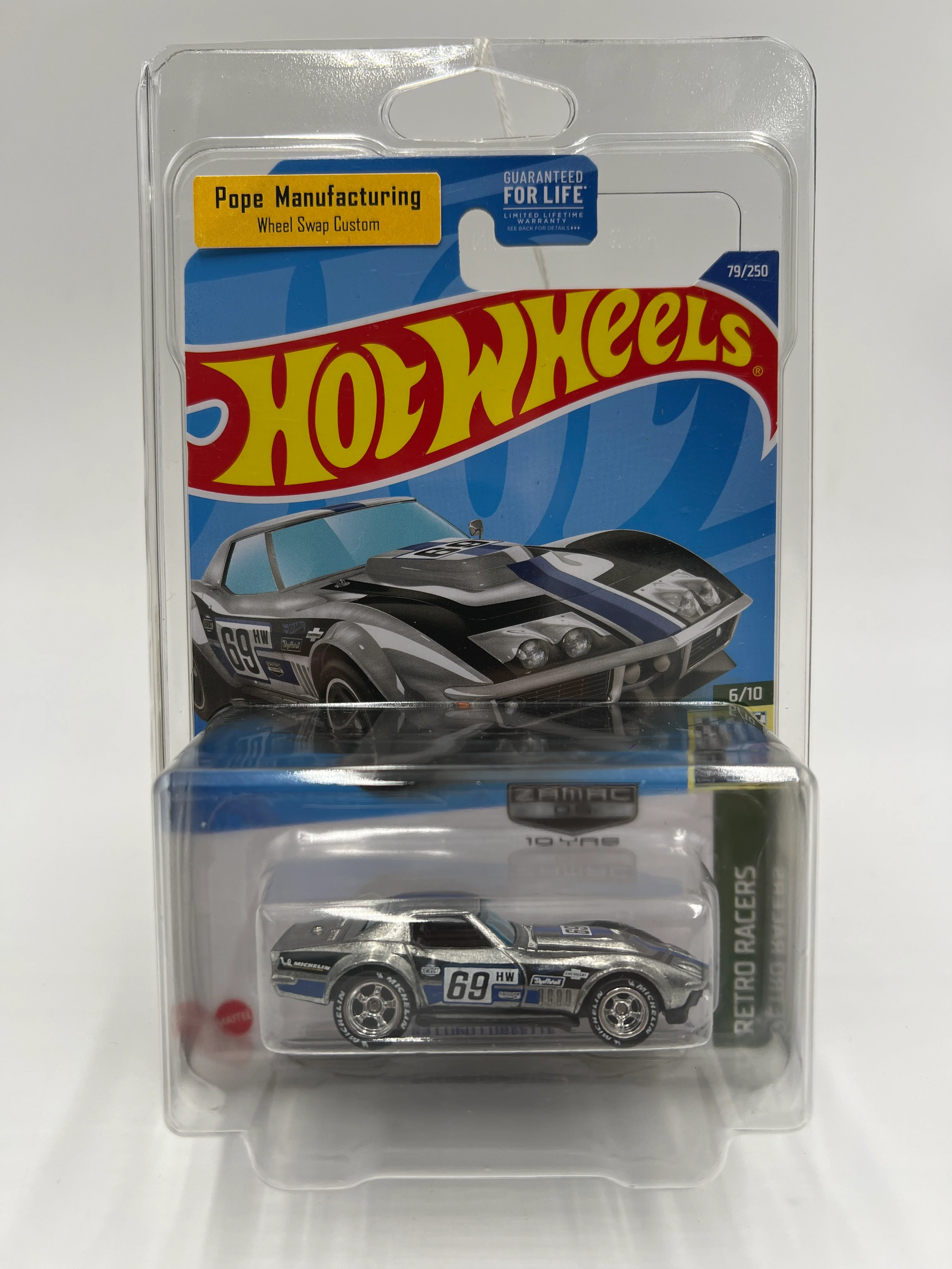 Hot Wheels 69 Copo Corvette Walmart Exclusive Zamac Wheel Swap Custom On Card W/Protector SR - Image 7