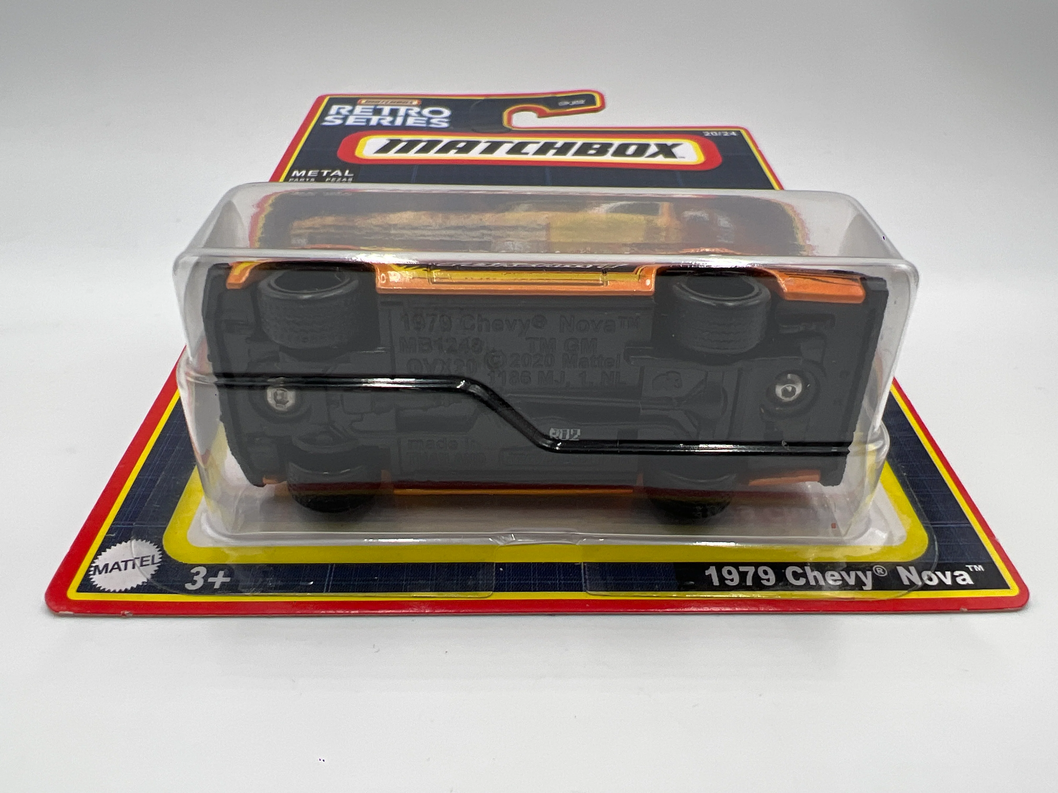 Matchbox Retro Series 1979 Chevy Nova Orange Wheel Swap Custom On Card W/Protector SR - Image 6