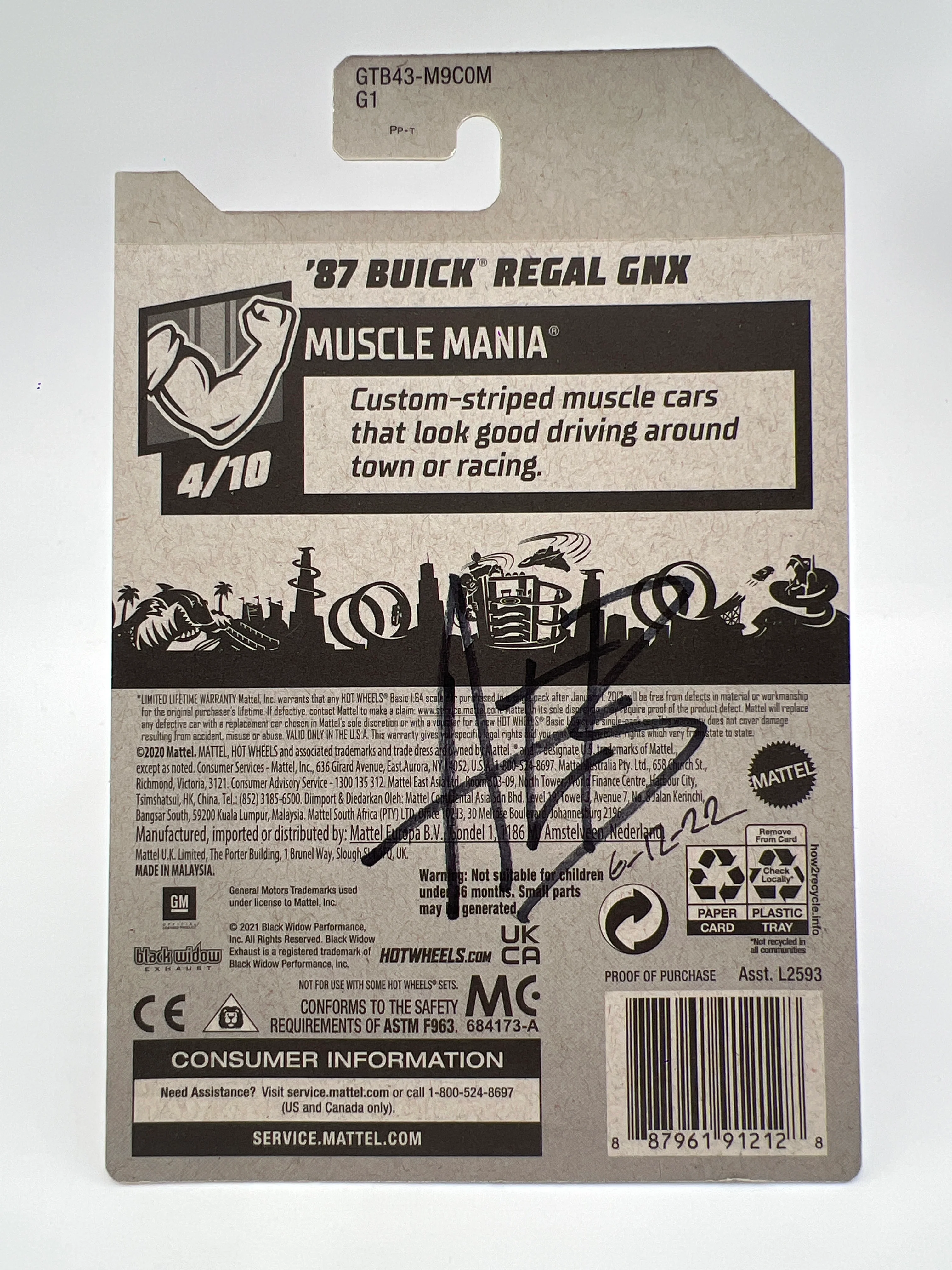 Hot Wheels 87 Buick Regal GNX Red Wheel Swap Custom On Card W/Protector SR - Image 7