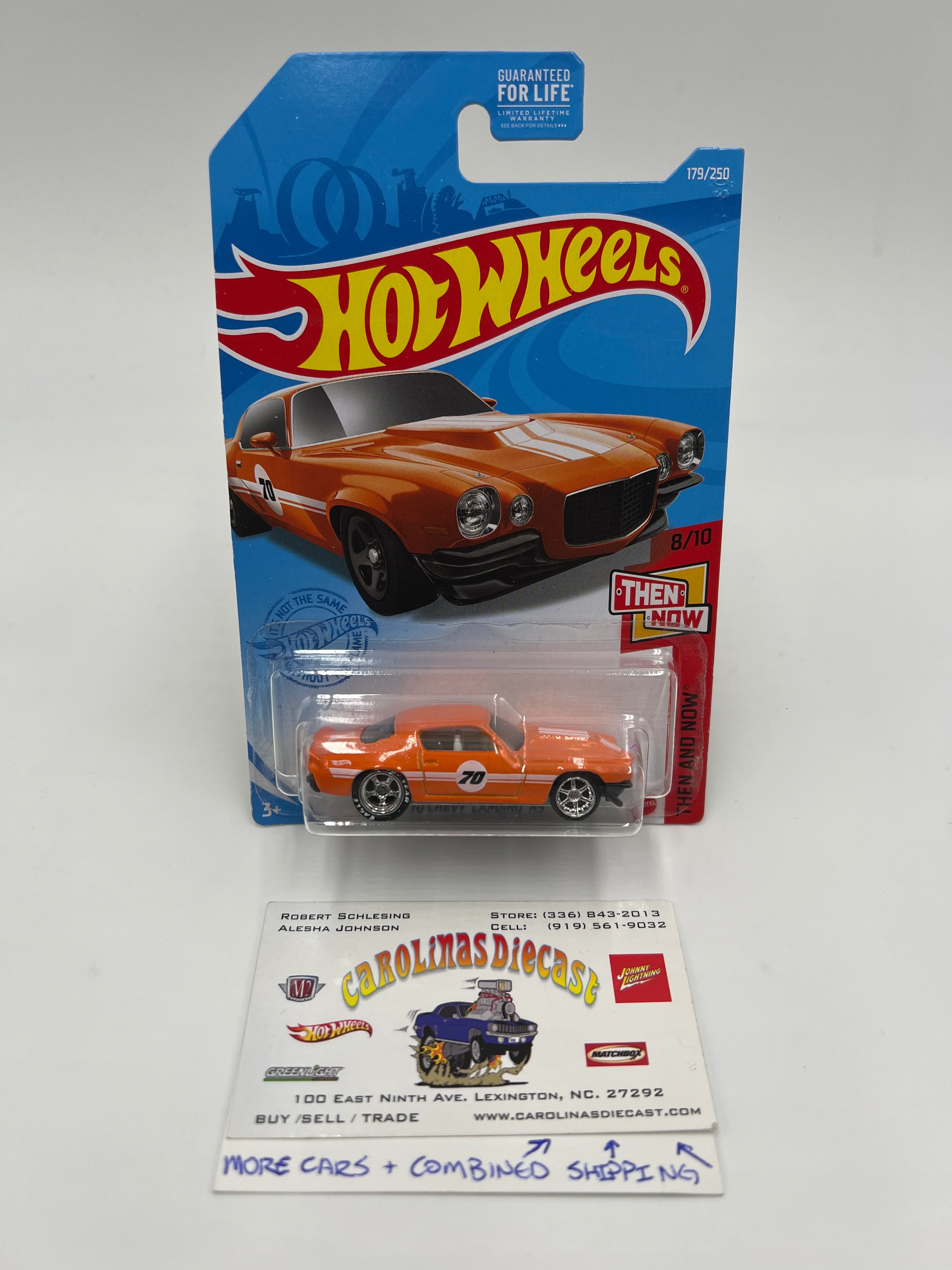 Hot Wheels 70 Chevy Camaro RS Orange Wheel Swap Custom On Card W/Protector SR