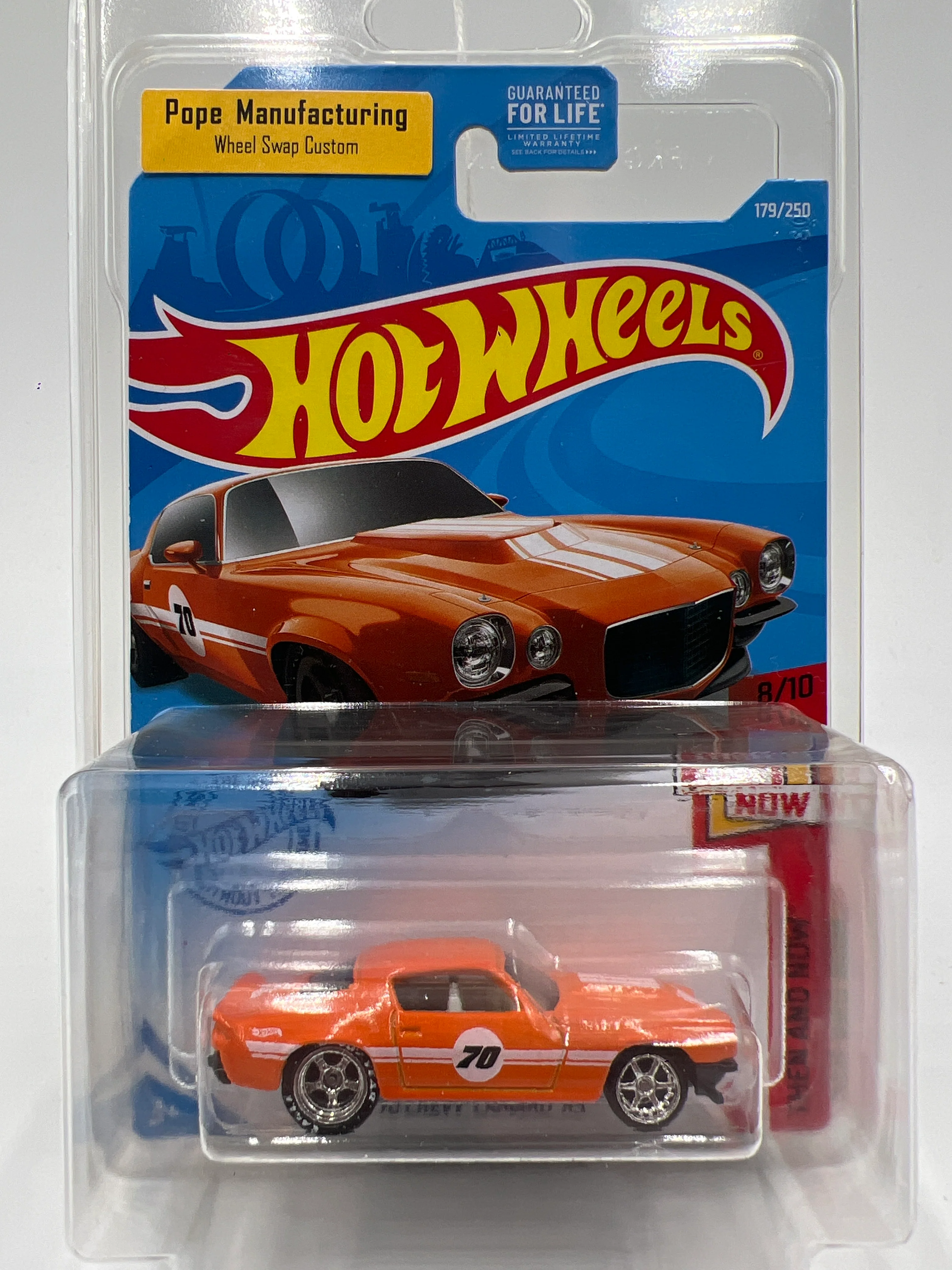 Hot Wheels 70 Chevy Camaro RS Orange Wheel Swap Custom On Card W/Protector SR - Image 8