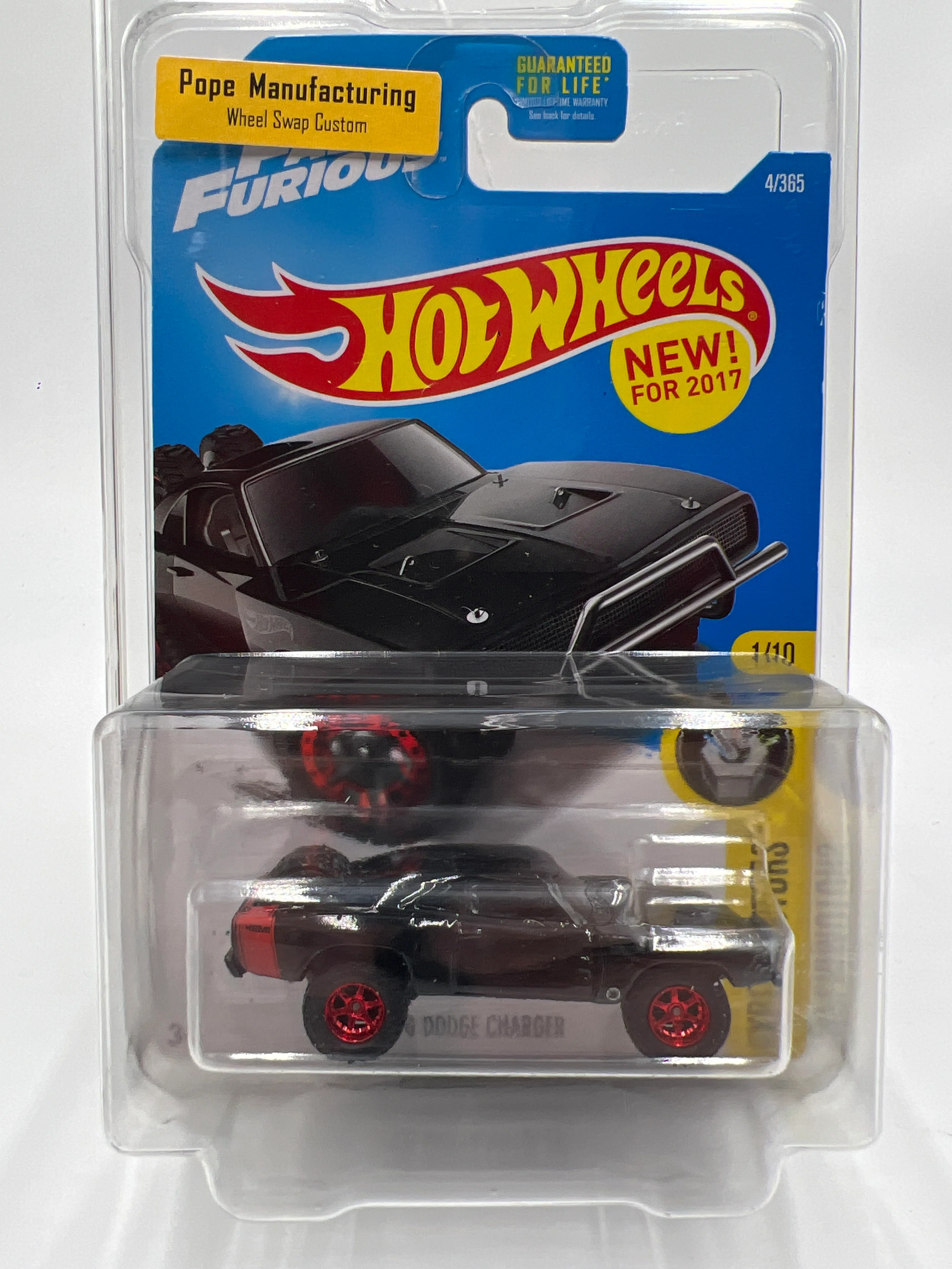 Hot Wheels Fast & Furious 70 Dodge Charger Black Wheel Swap Custom On Card W/Protector - Image 7