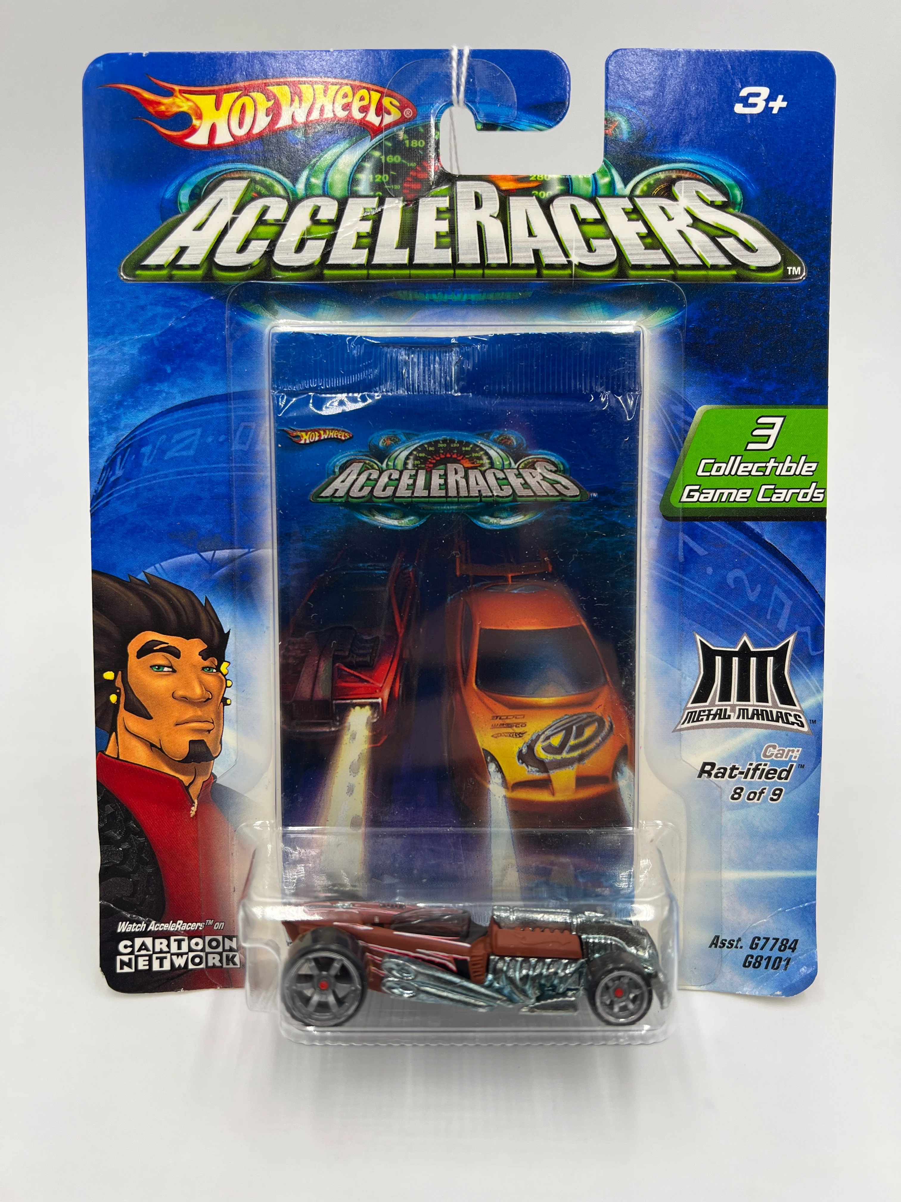 Hot Wheels Acceleracers Metal Maniacs #8 Ratified CM6 Wheels VHTF Card Not Perfect - Image 2