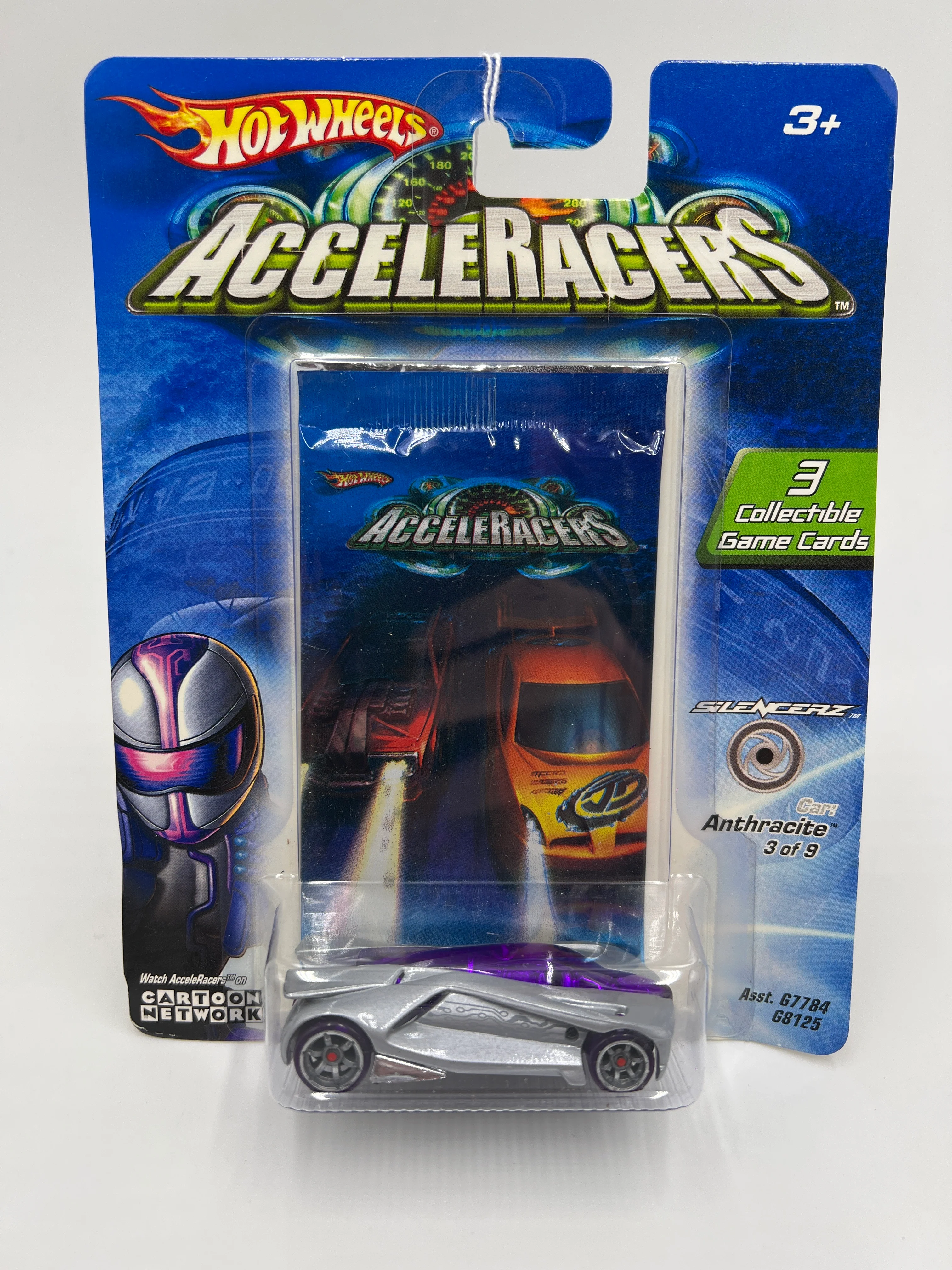 Hot Wheels Acceleracers Silencerz #3 Anthracite VHTF Card Not Perfect - Image 2