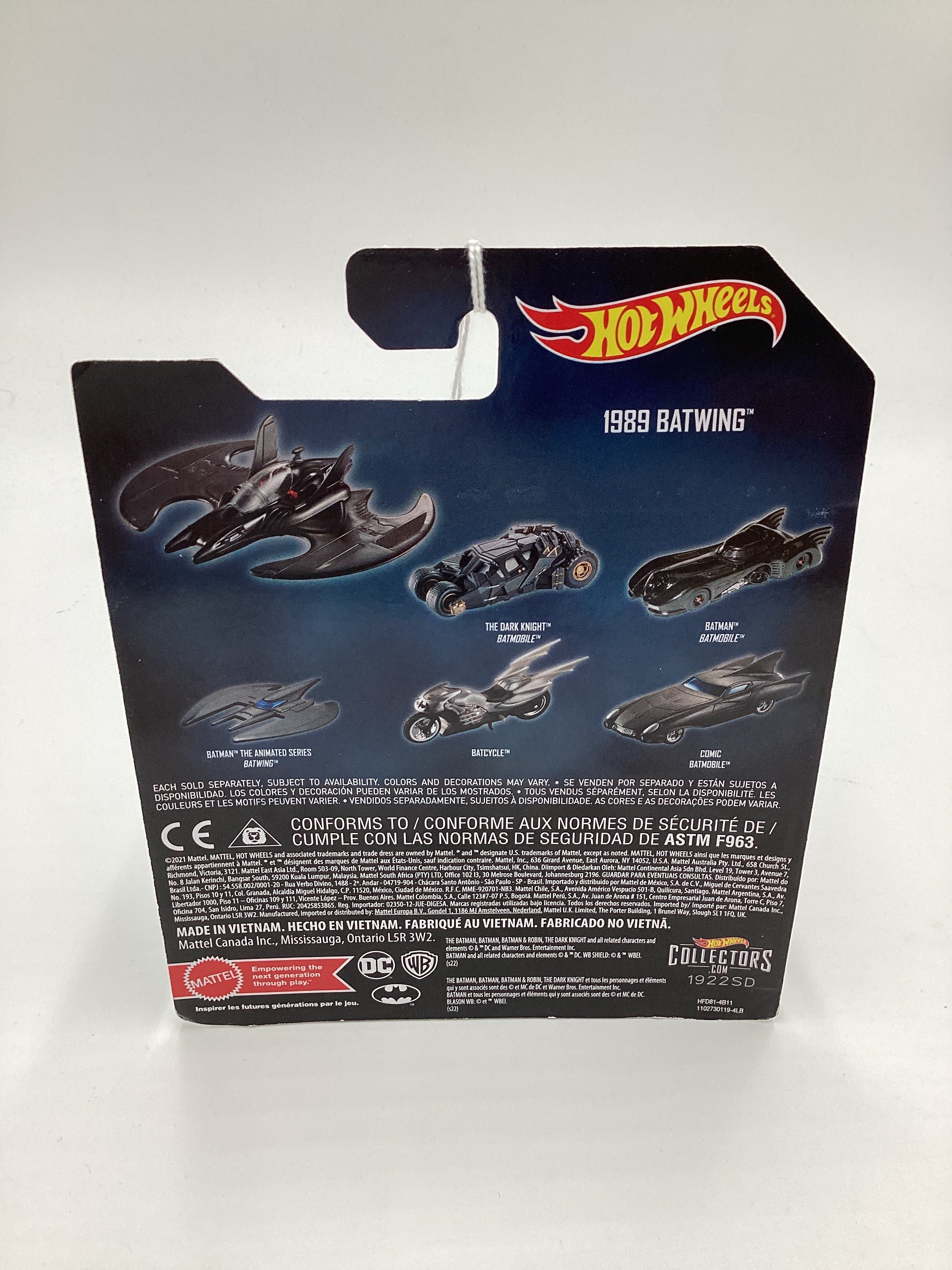 Hot Wheels 1:50 Scale Batman Series 1989 Batwing Black Loose Blister (SR) - Image 7