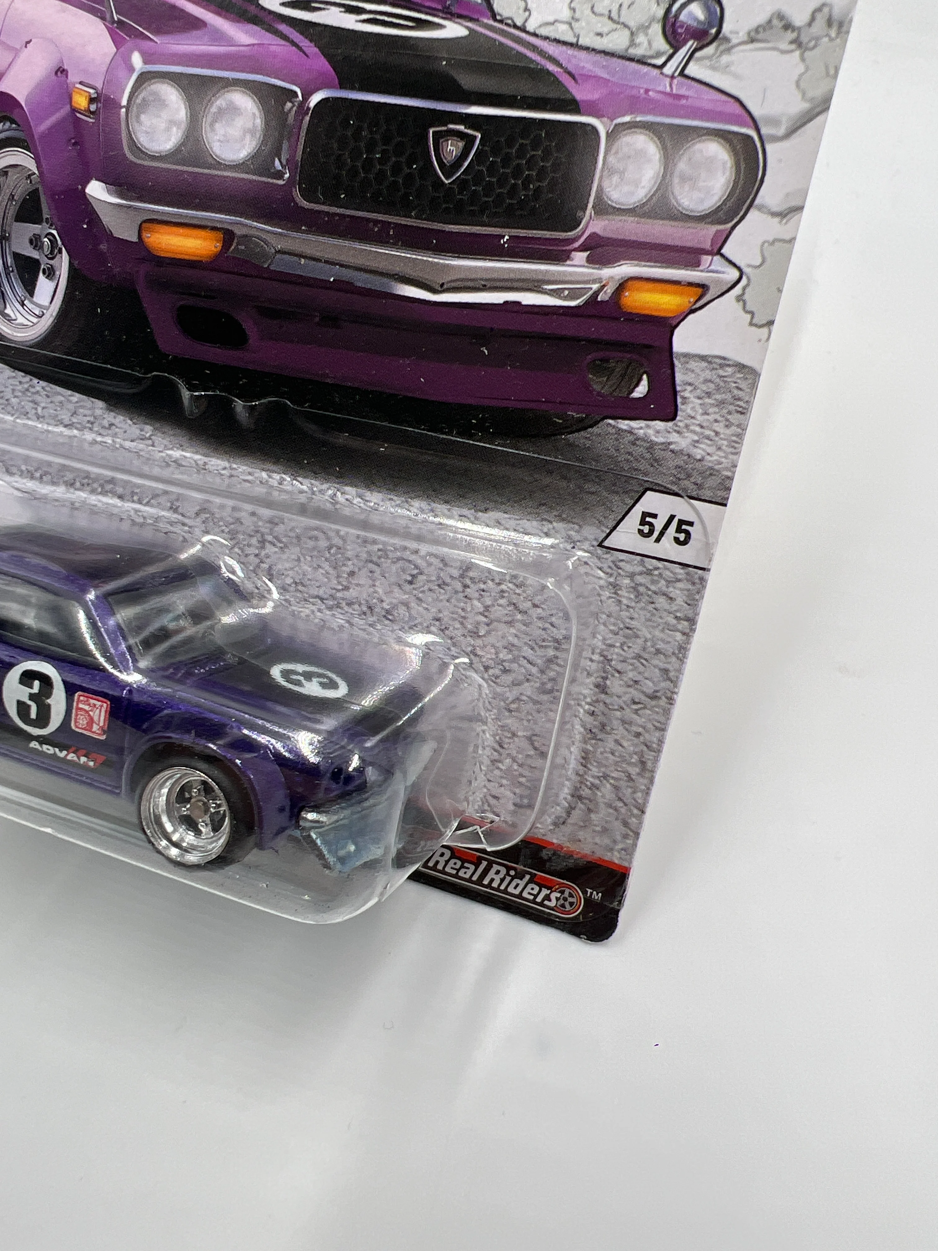 Hot Wheels Car Culture Japan Historics 1 #5 Mazda RX-3 Purple W/Protector Cracked Blister - Image 4