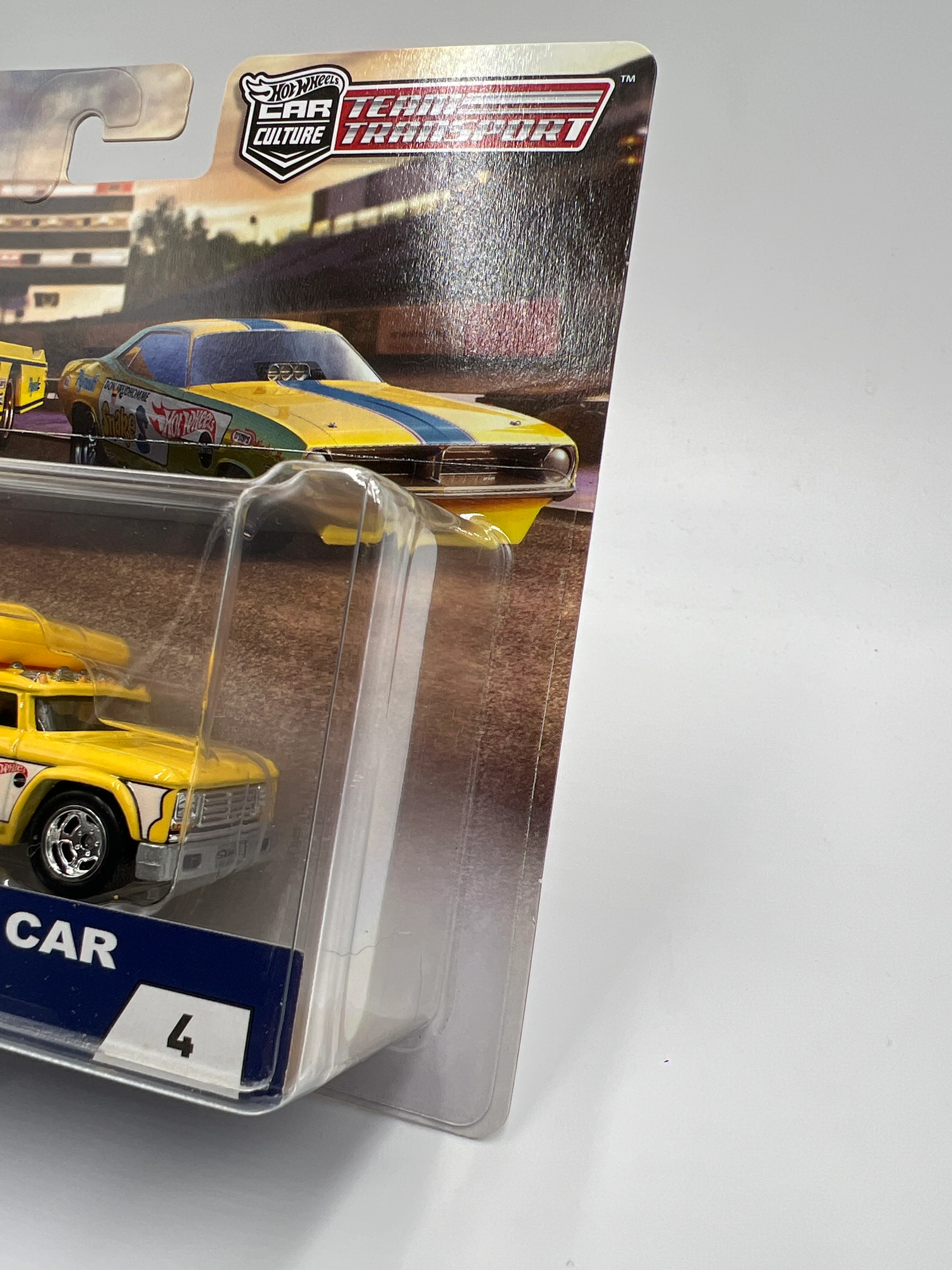 Hot Wheels Car Culture Team Transport #4 72 Plymouth Cuda Funny Car Snake & Retro Rig W/Protector - Image 4