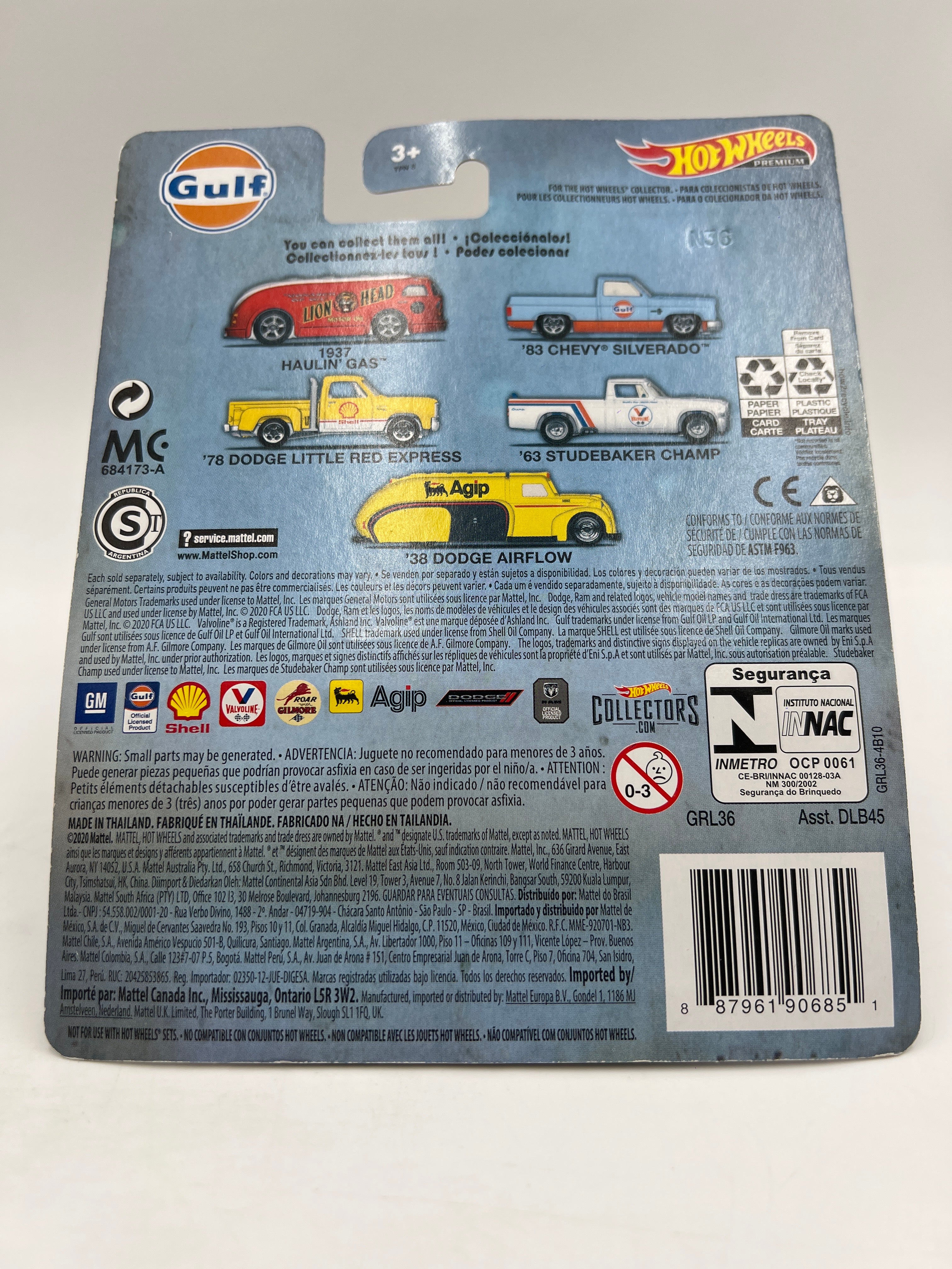2020 Hot Wheels Car Culture Vintage Oil #2 83 Chevy Silverado Gulf Blue W/Protector - Image 7