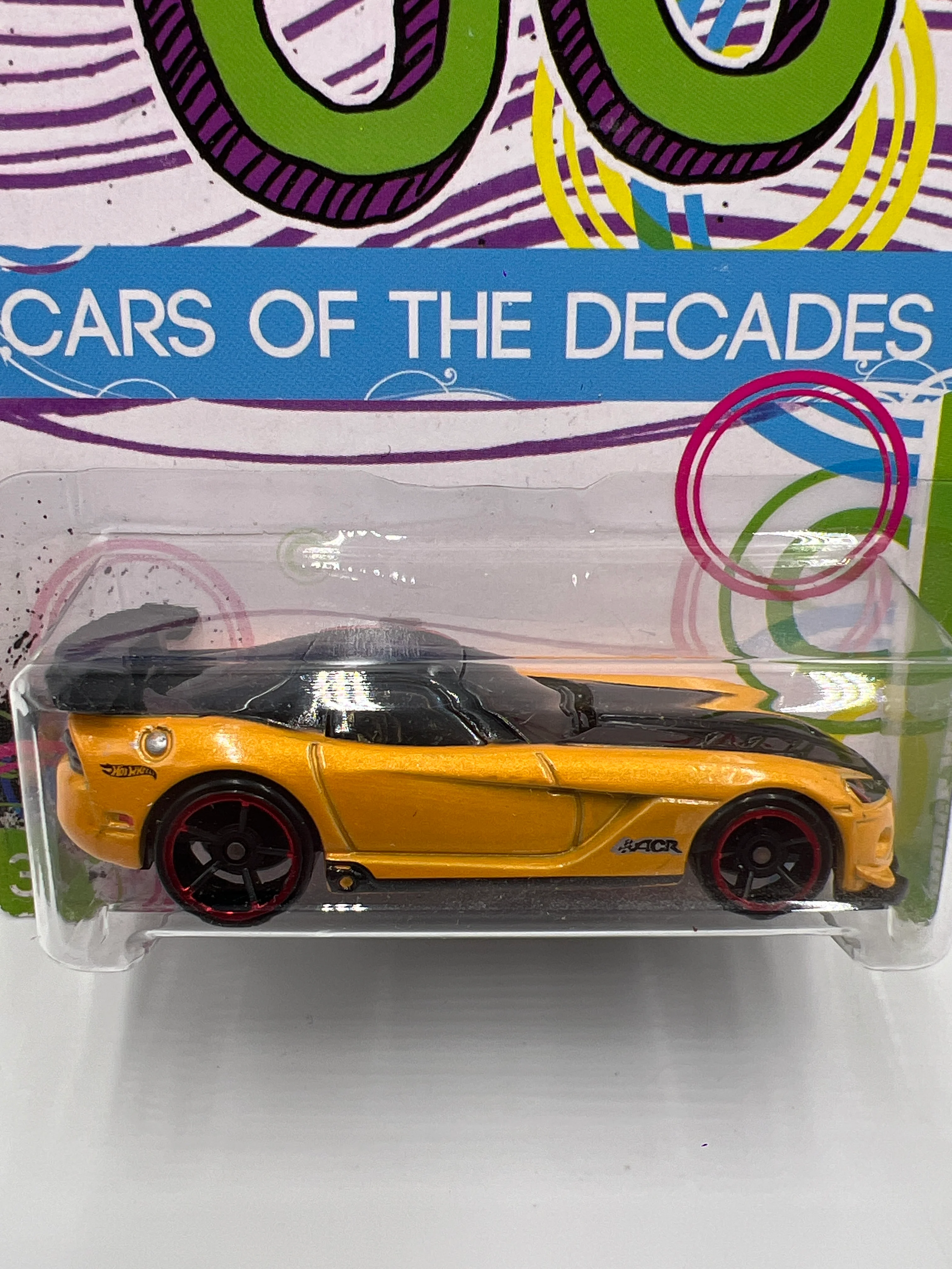 Hot Wheels Cars of the Decades The 00s #31 Dodge Viper SRT10 ACR Yellow W/Protector 2 - Image 2