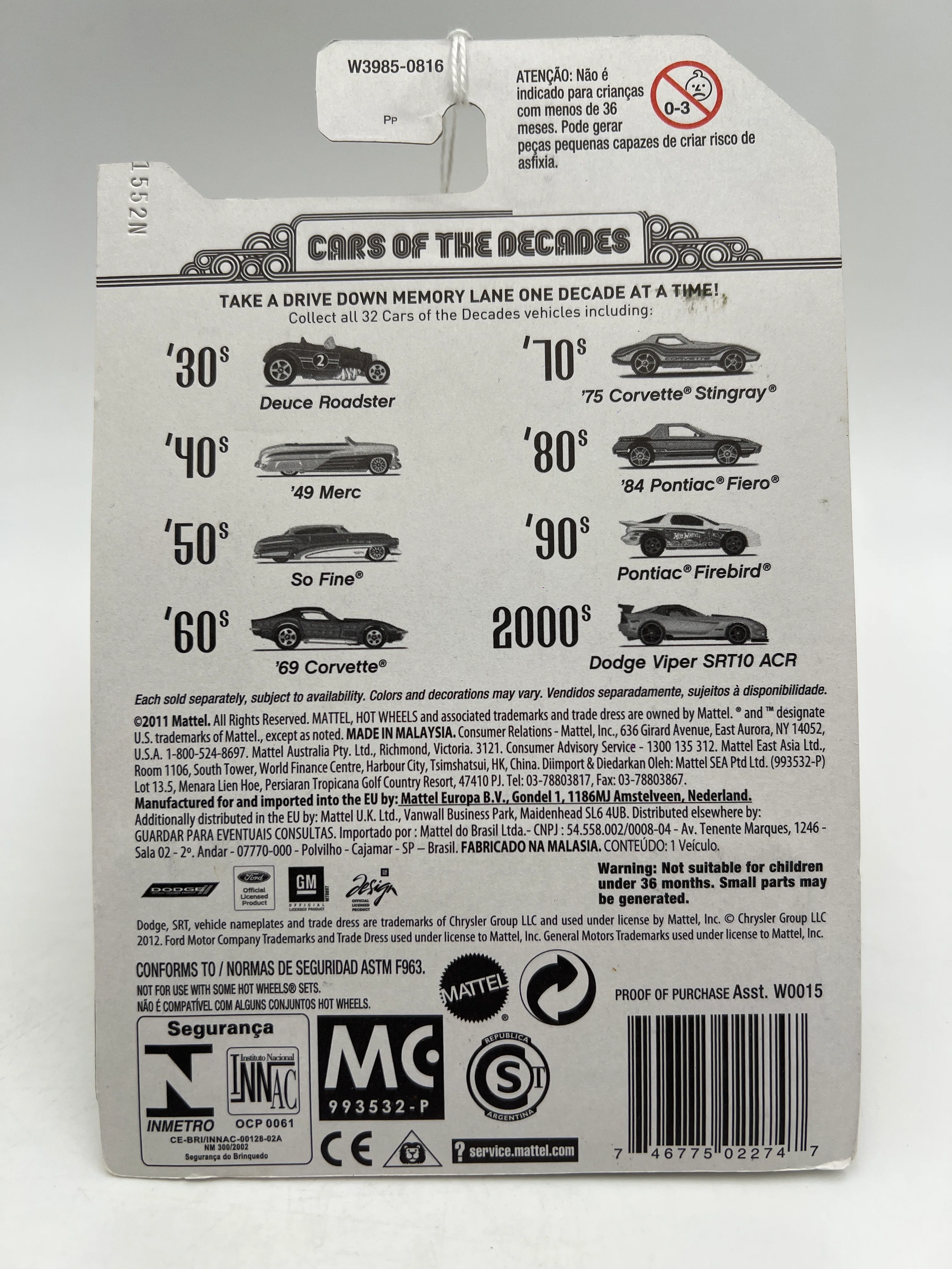 Hot Wheels Cars of the Decades The 30s #3 Deuce Roadster Brown 162B - Image 2