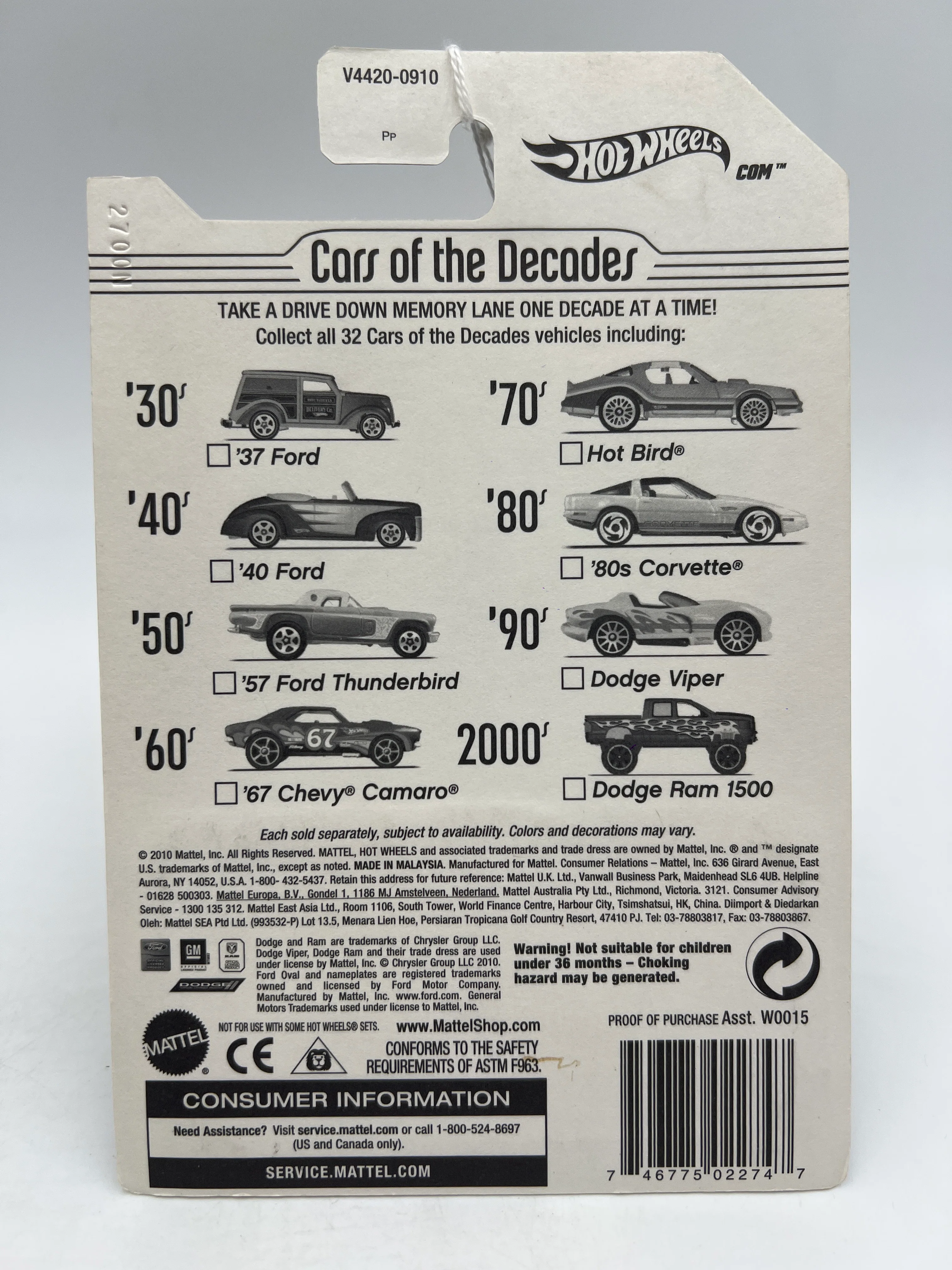 Hot Wheels Cars of the Decades The 30s #2 37 Ford Red 162B - Image 2