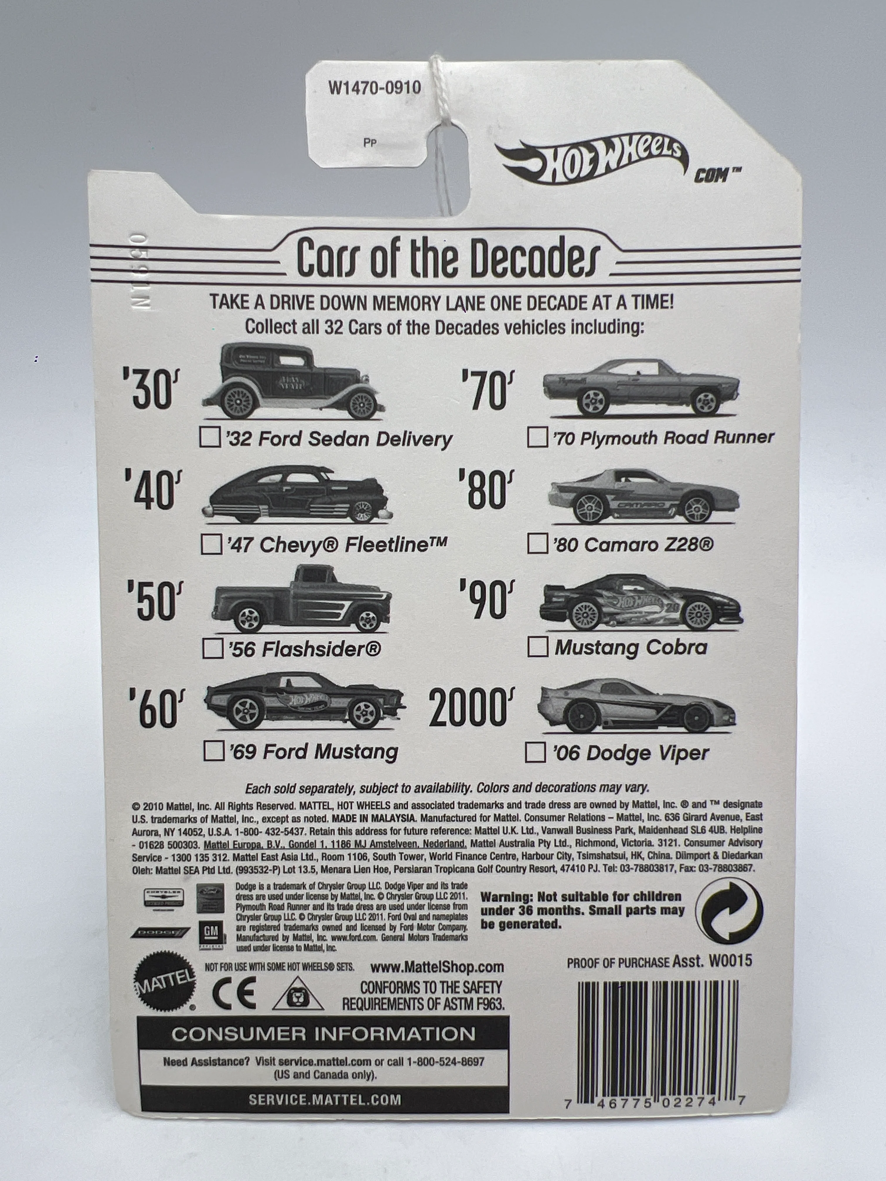 Hot Wheels Cars of the Decades The 90s #27 Mustang Cobra Black 164G - Image 2