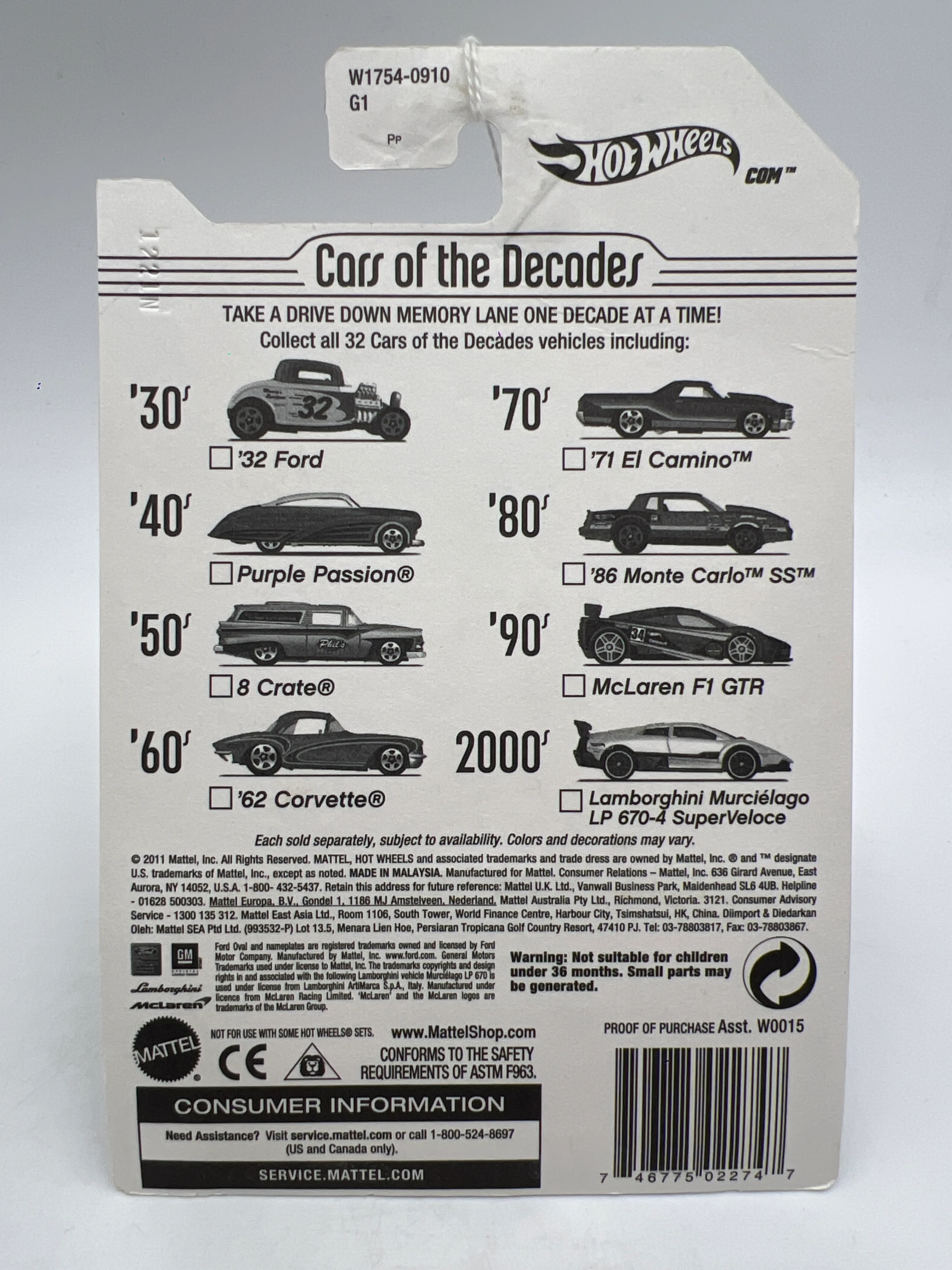 Hot Wheels Cars of the Decades The 30s #4 32 Ford White/Blue 162B - Image 2