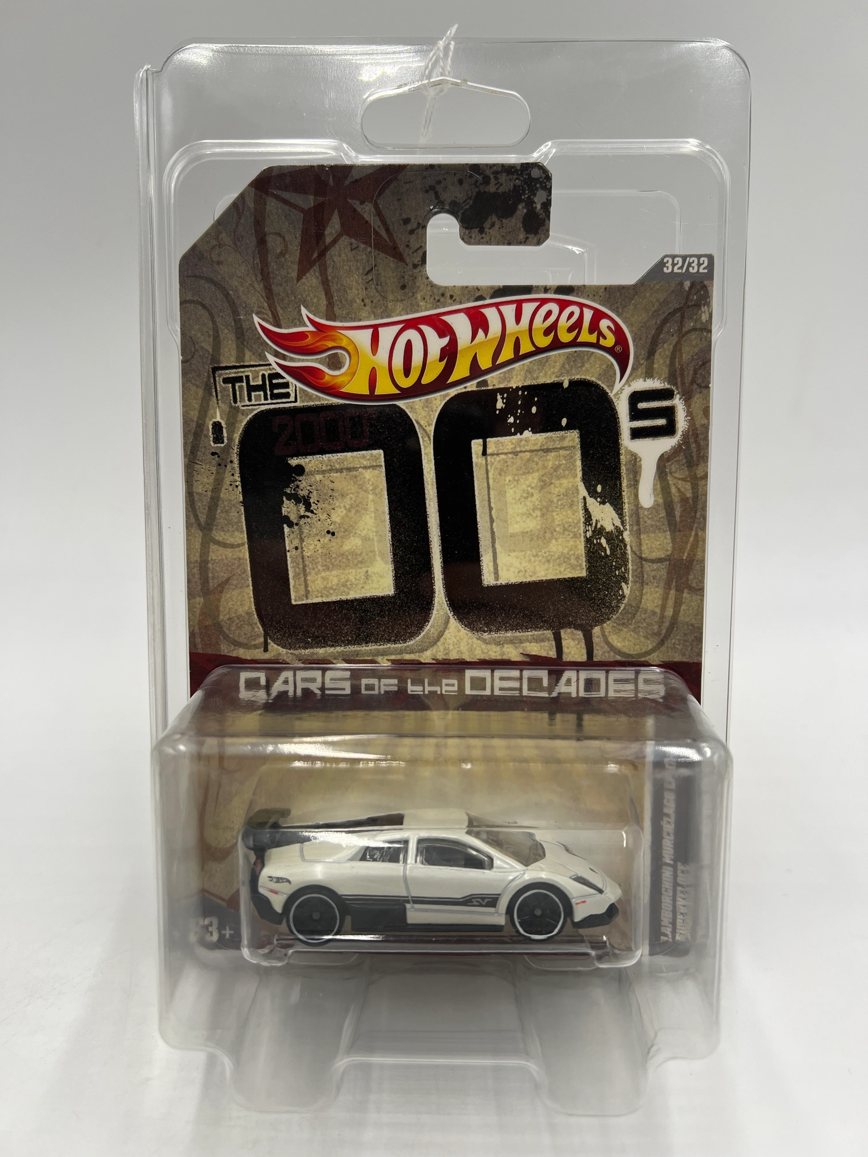 Hot Wheels Cars of the Decades The 00s #32 Lamborghini Murcielago LP 670-4 Superveloce White W/Protector - Image 7