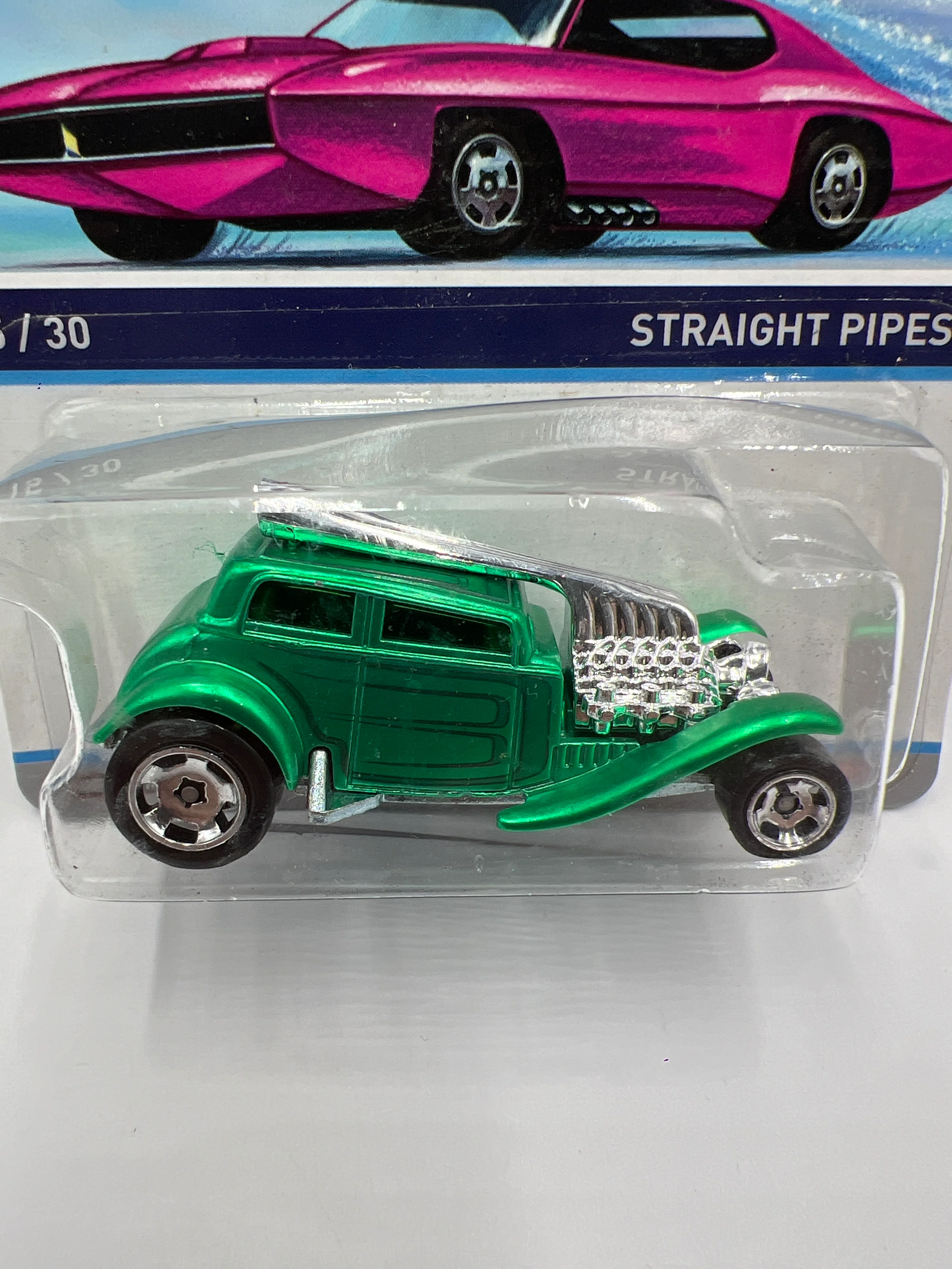 Hot Wheels Cool Classics #15 Straight Pipes Spectrafrost Green SR - Image 2