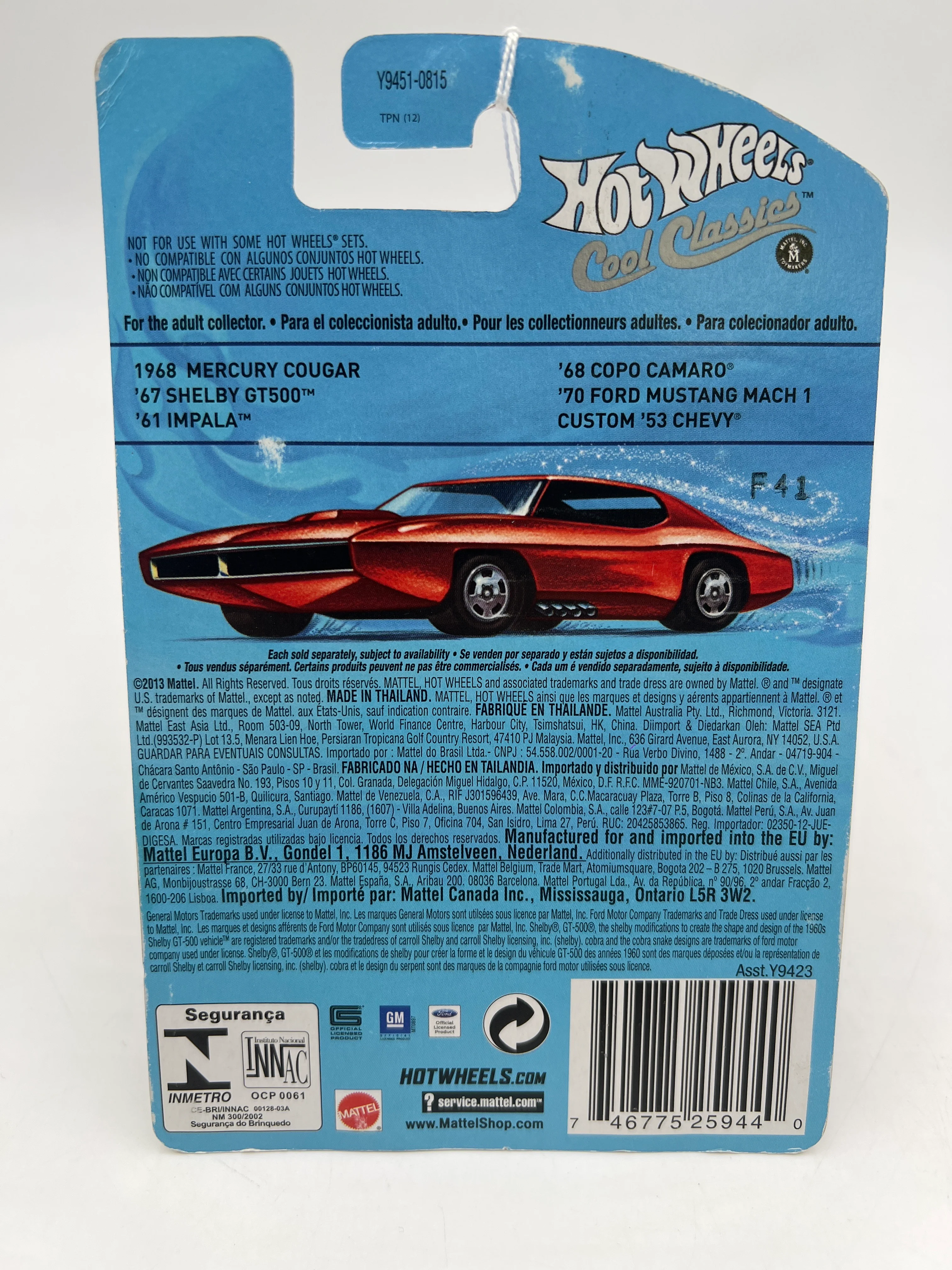 Hot Wheels Cool Classics #28 68 Copo Camaro Pink (Red Car Card) - Image 7