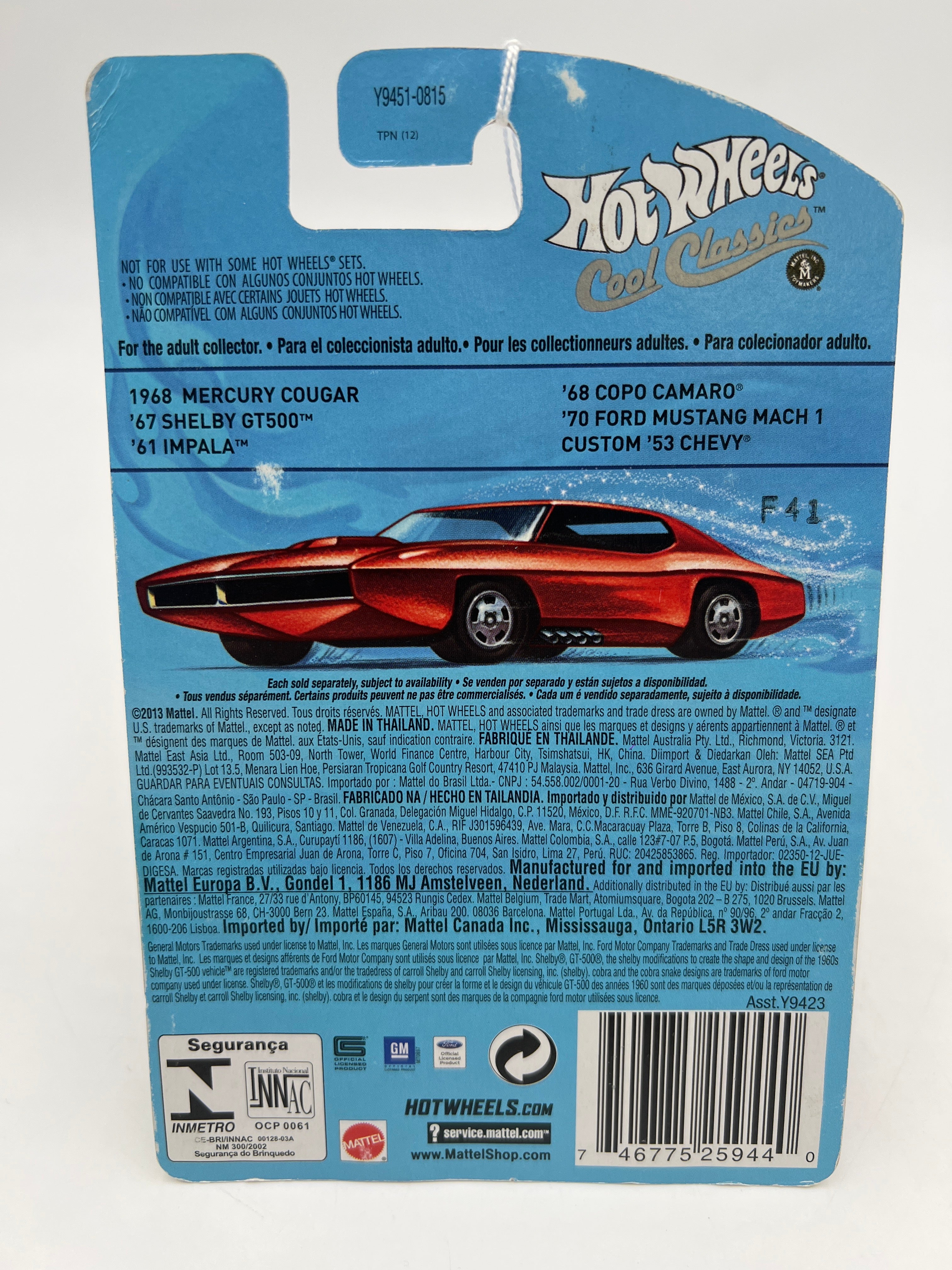 Hot Wheels Cool Classics #28 68 Copo Camaro Pink (Red Car Card) - Image 9