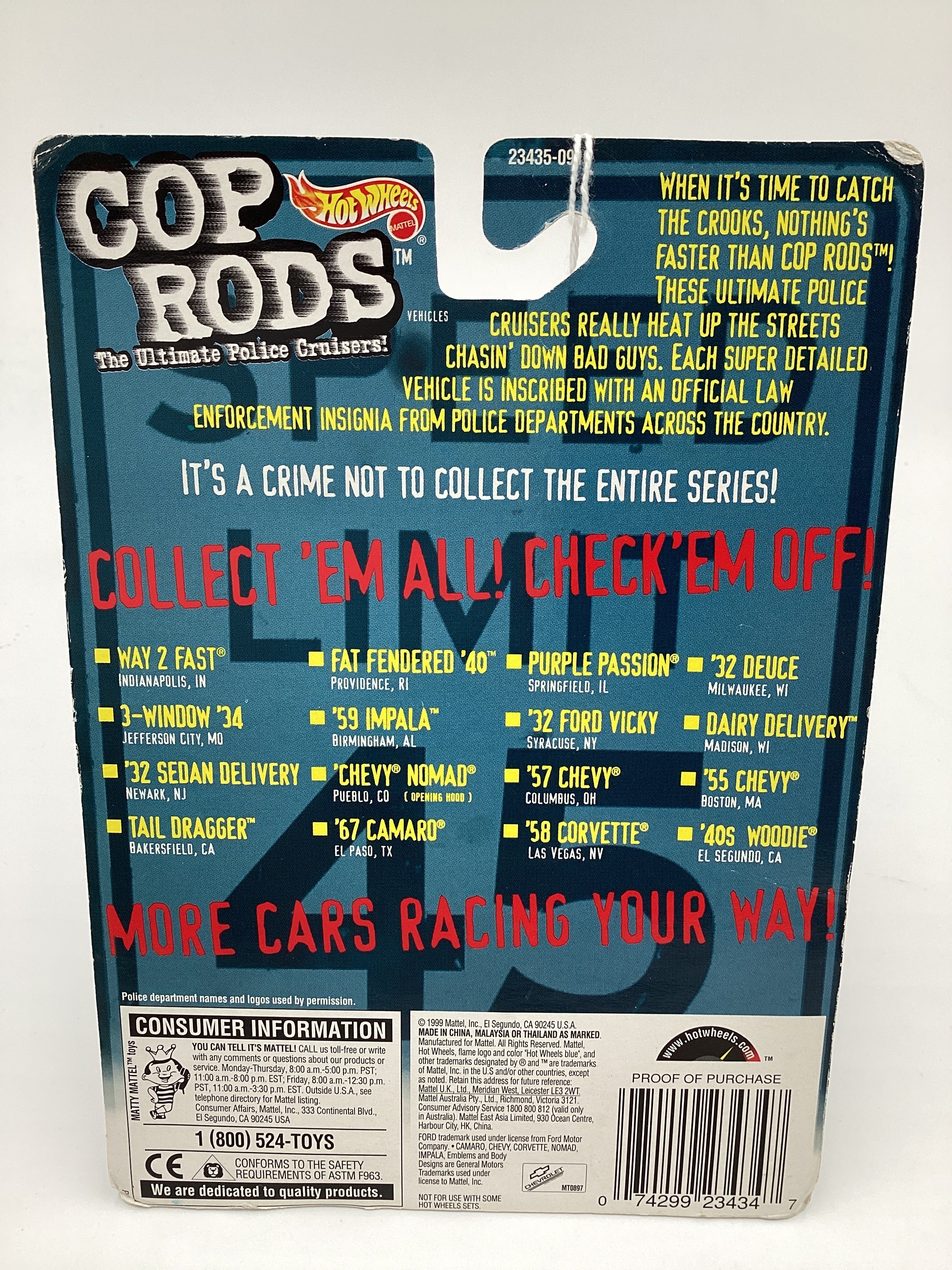 Hot Wheels Cop Rods Indianapolis, IN Police Dept Way 2 Fast (SR) - Image 7