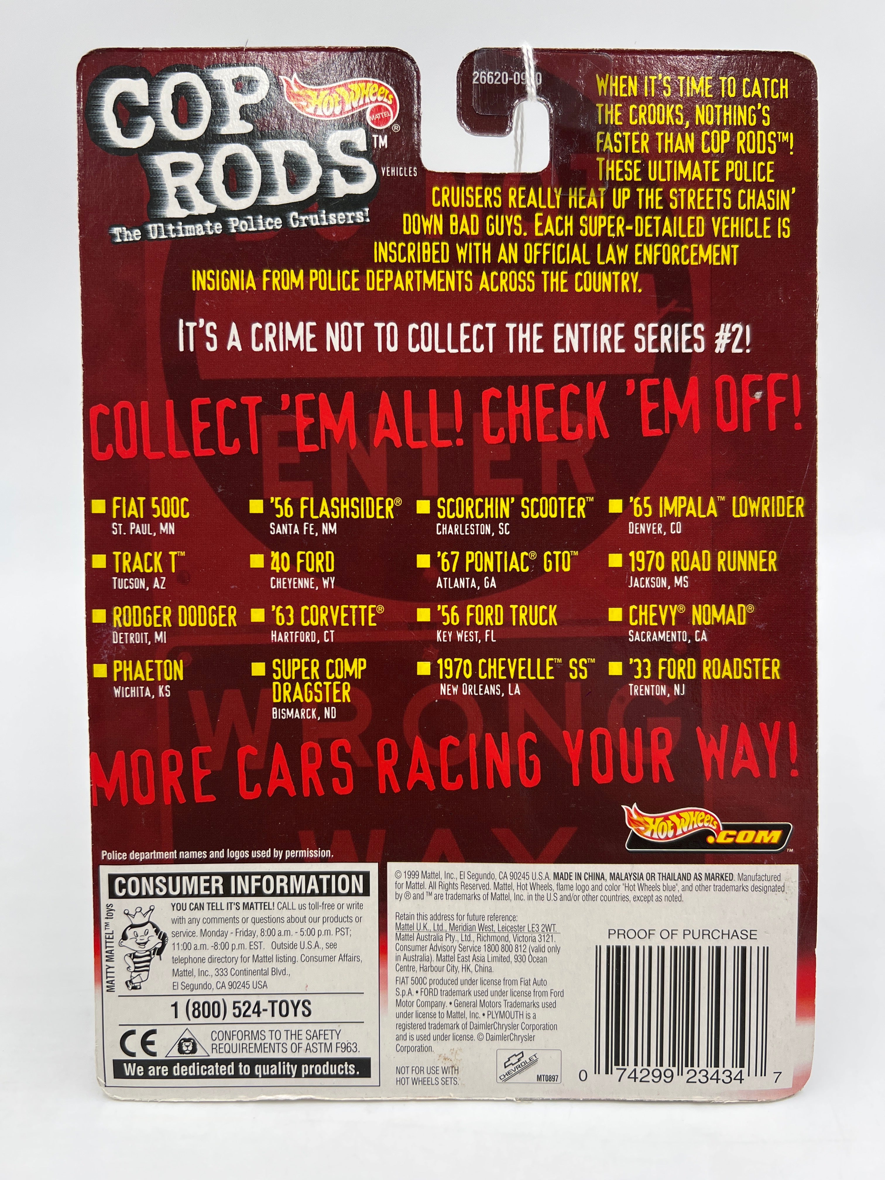Hot Wheels Cop Rods Series 2 Trenton NJ 33 Ford Roadster W/Real Riders SR - Image 6
