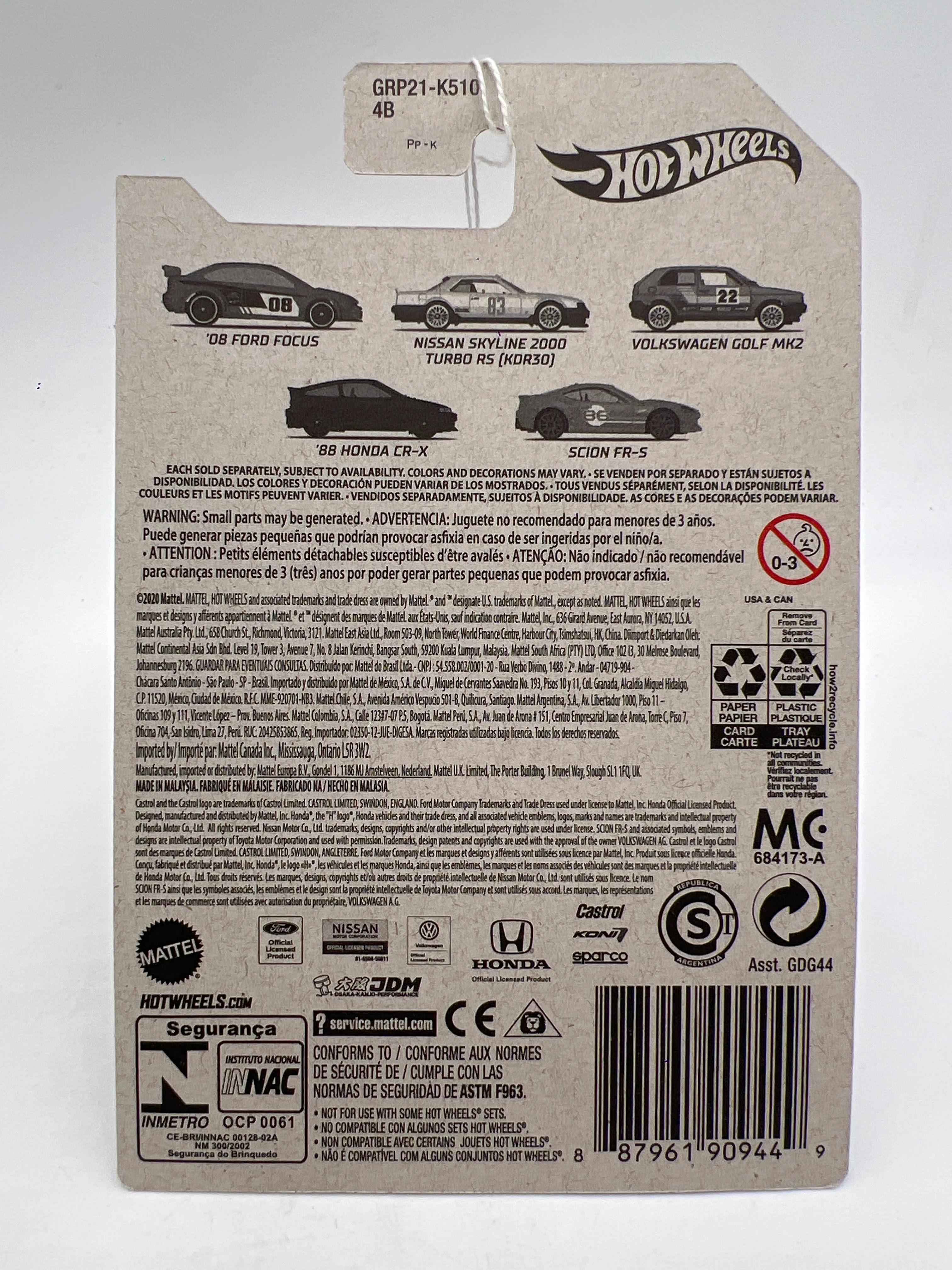 2021 Hot Wheels Cult Racers #4 88 Honda CR-X Black 154C - Image 6