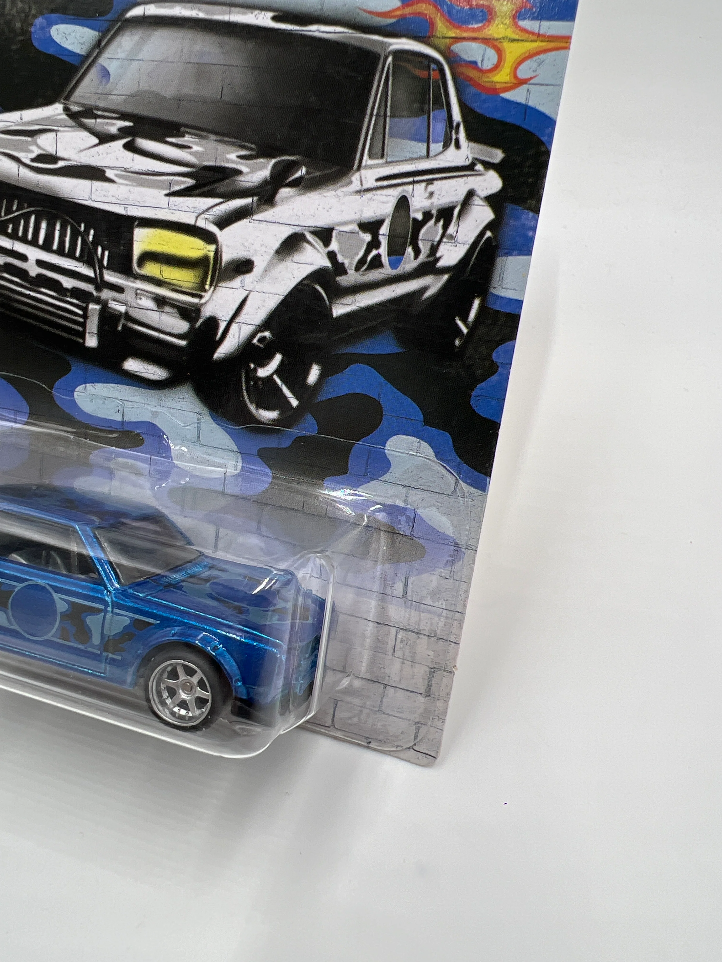 Hot Wheels Nissan Skyline H/T 2000GT-X Blue Wheel Swap Custom On Card W/Protector SR - Image 3