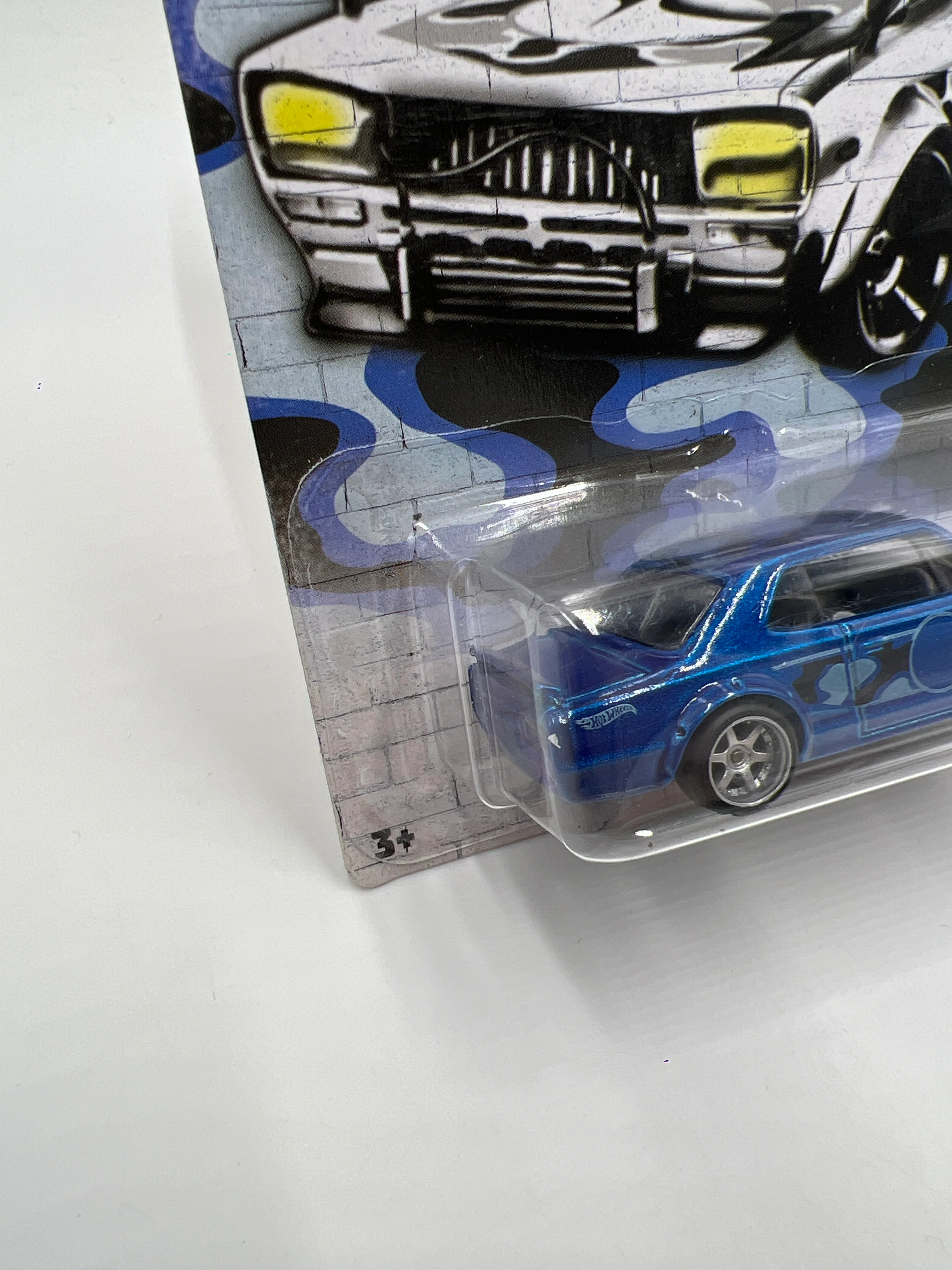 Hot Wheels Nissan Skyline H/T 2000GT-X Blue Wheel Swap Custom On Card W/Protector SR - Image 4