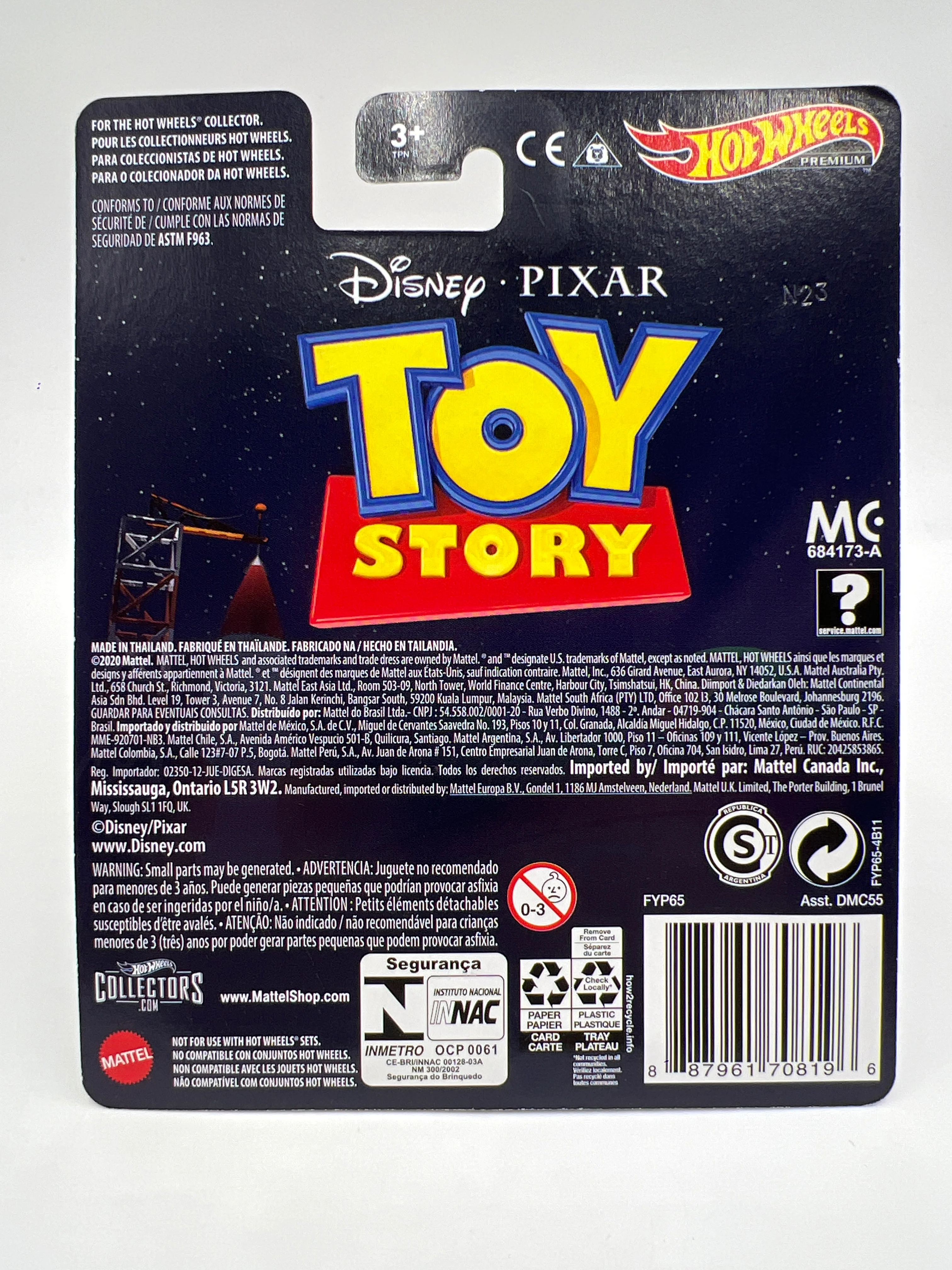 Hot Wheels Disney Pixar Toy Story Pizza Planet Truck Yellow W/Protector - Image 6
