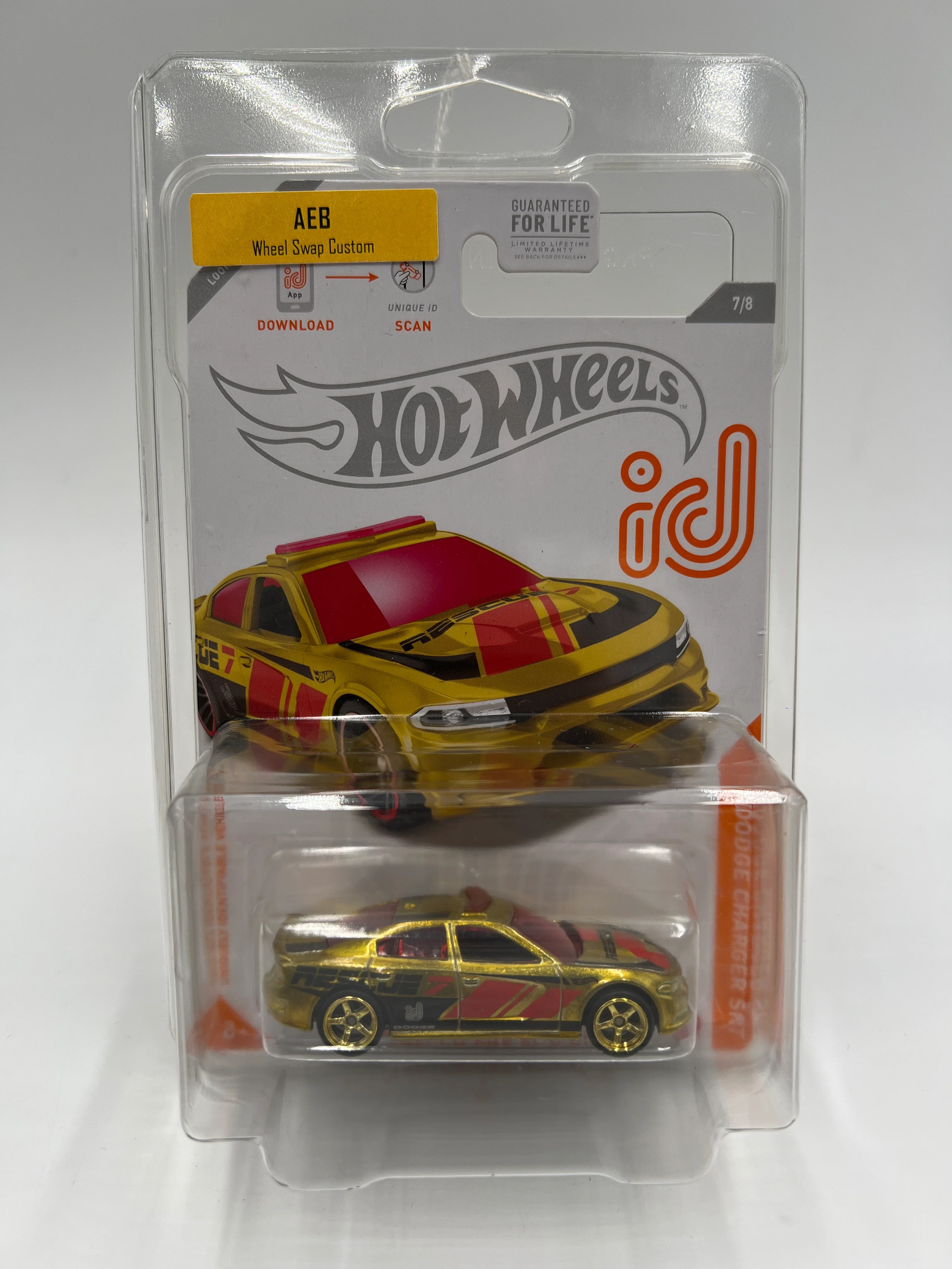 Hot Wheels 15 Dodge Charger SRT iD Chase Gold Wheel Swap Custom On Card W/Protector SR - Image 7