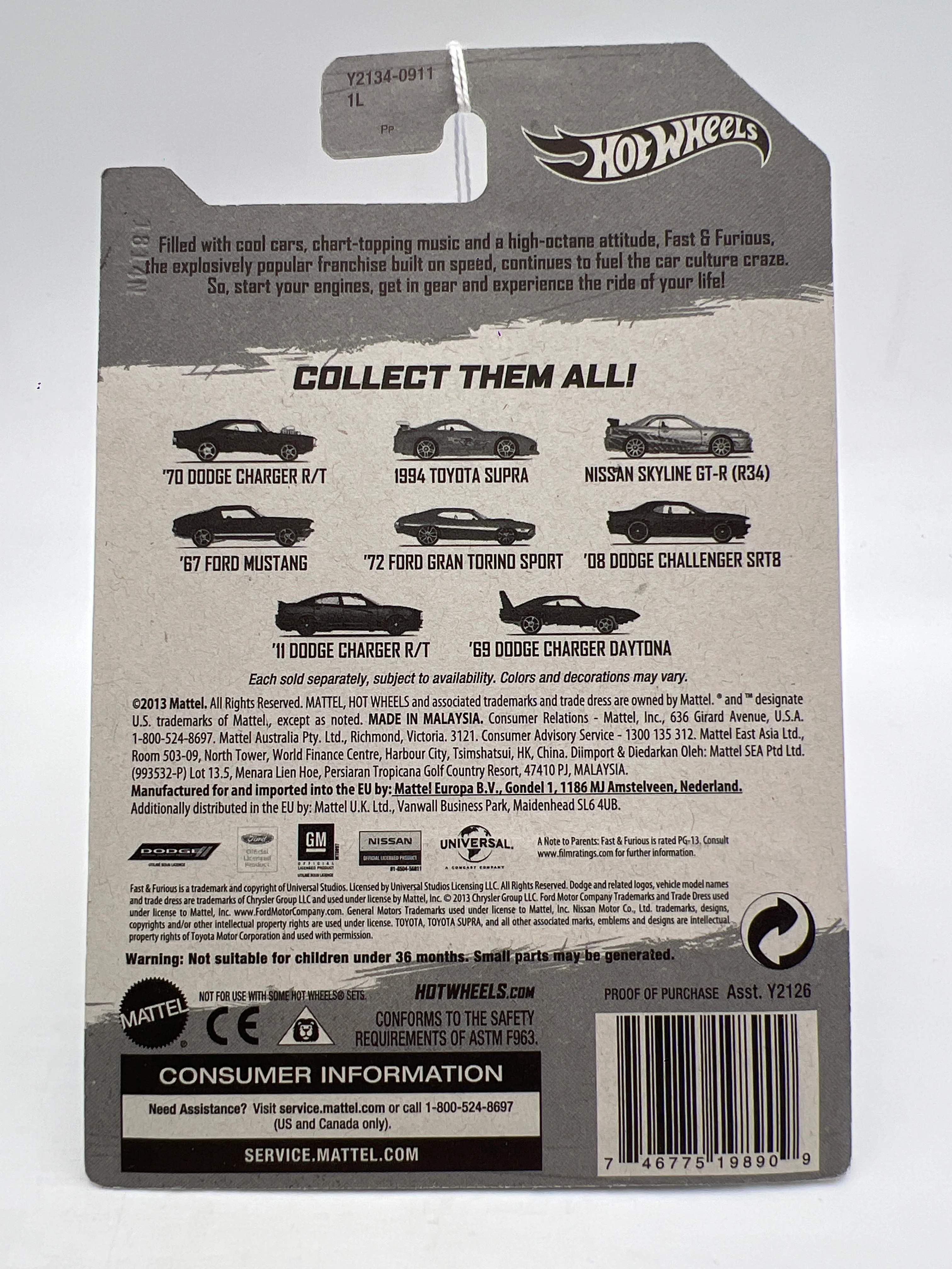 Hot Wheels Fast and Furious #4 67 Ford Mustang Green70G - Image 6