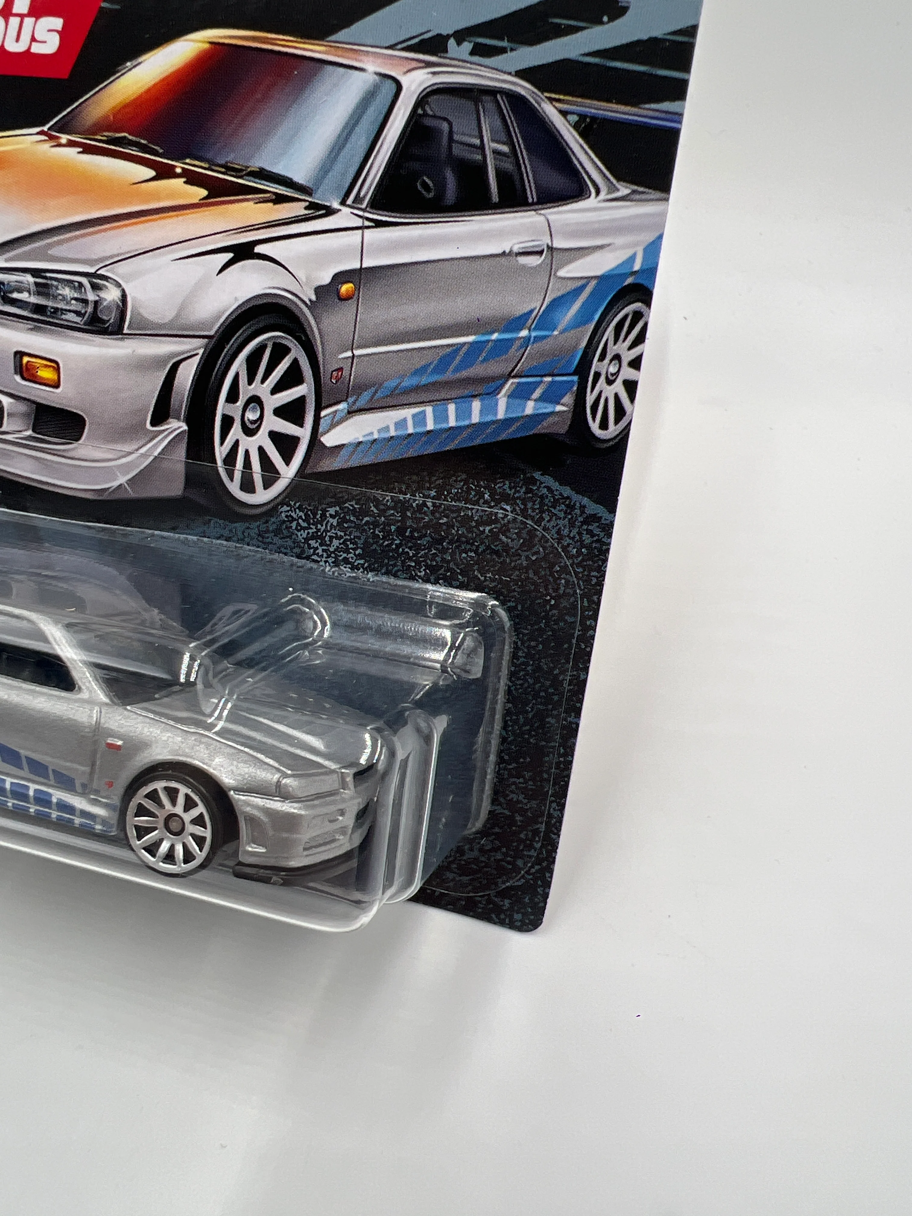 Hot Wheels Fast and Furious #3 Nissan Skyline GT-R BNR34 Silver W/Protector - Image 3