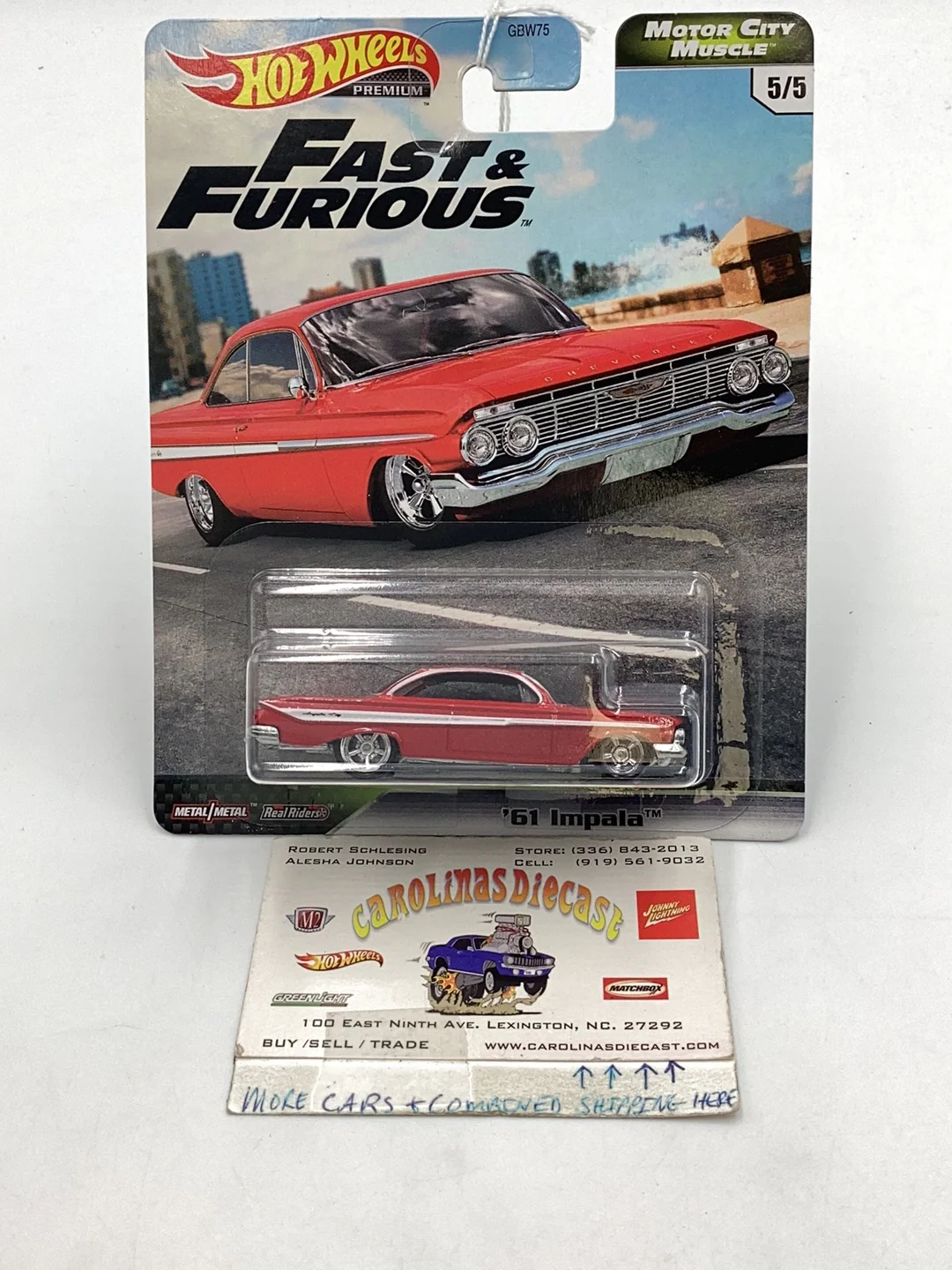 Hot wheels fast and furious #5 Motor City Muscle 61 Impala 249F