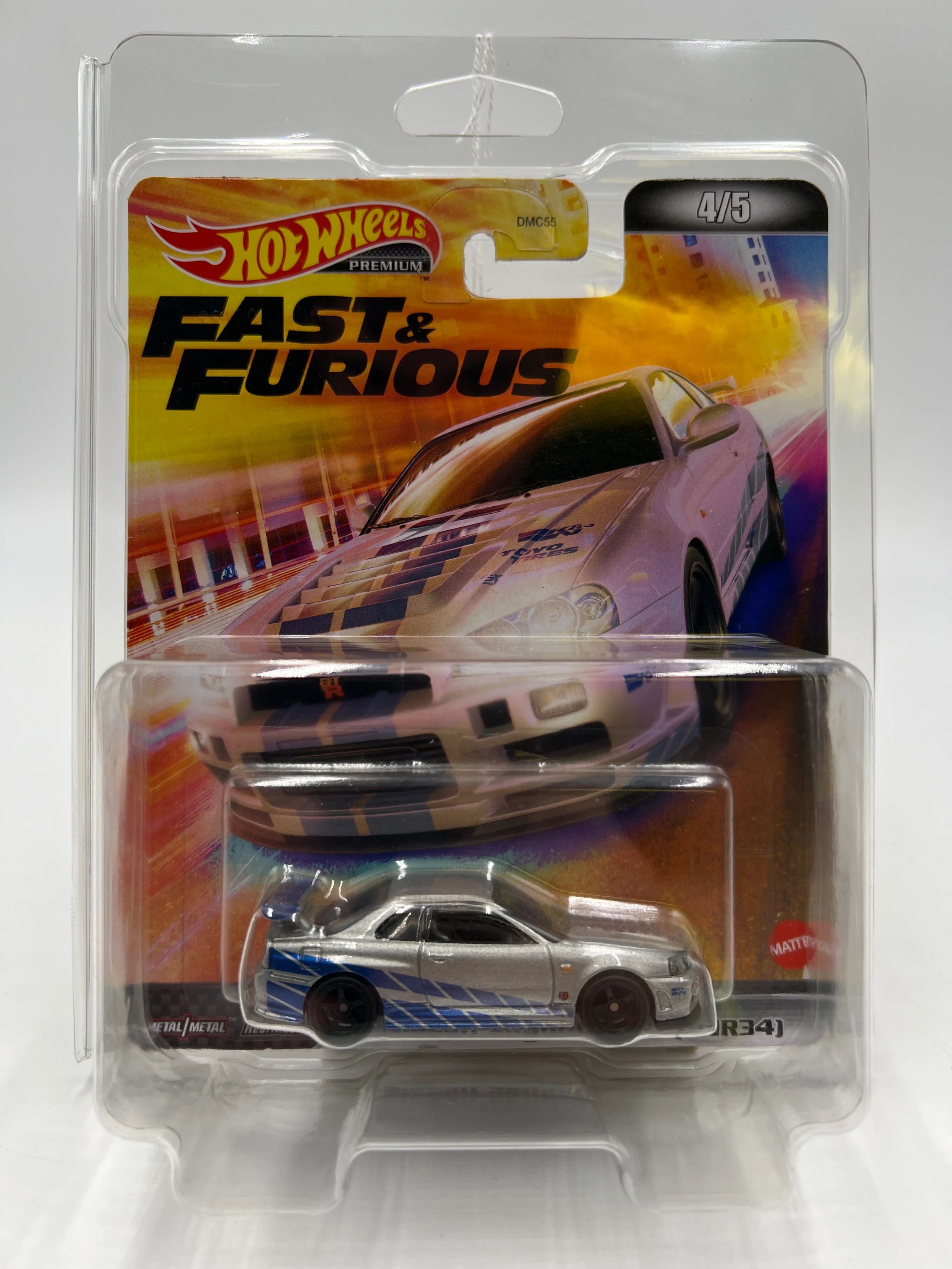 Hot Wheels Fast & Furious #4 Nissan Skyline GT-R BNR34 Silver W/Protector - Image 6