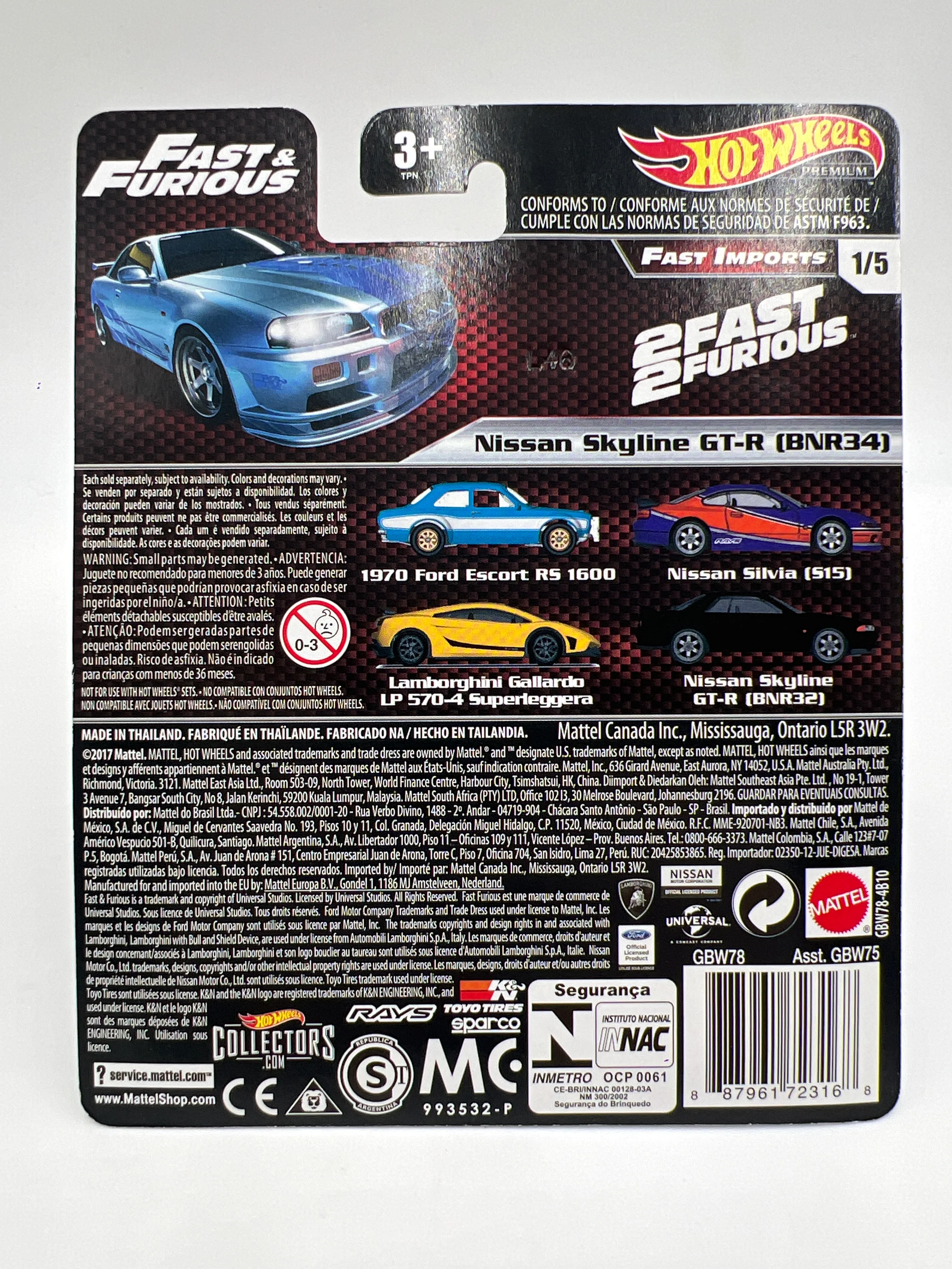 Hot Wheels Premium Fast & Furious Fast Imports #1 Nissan Skyline GT-R BNR34 Silver W/Protector - Image 6