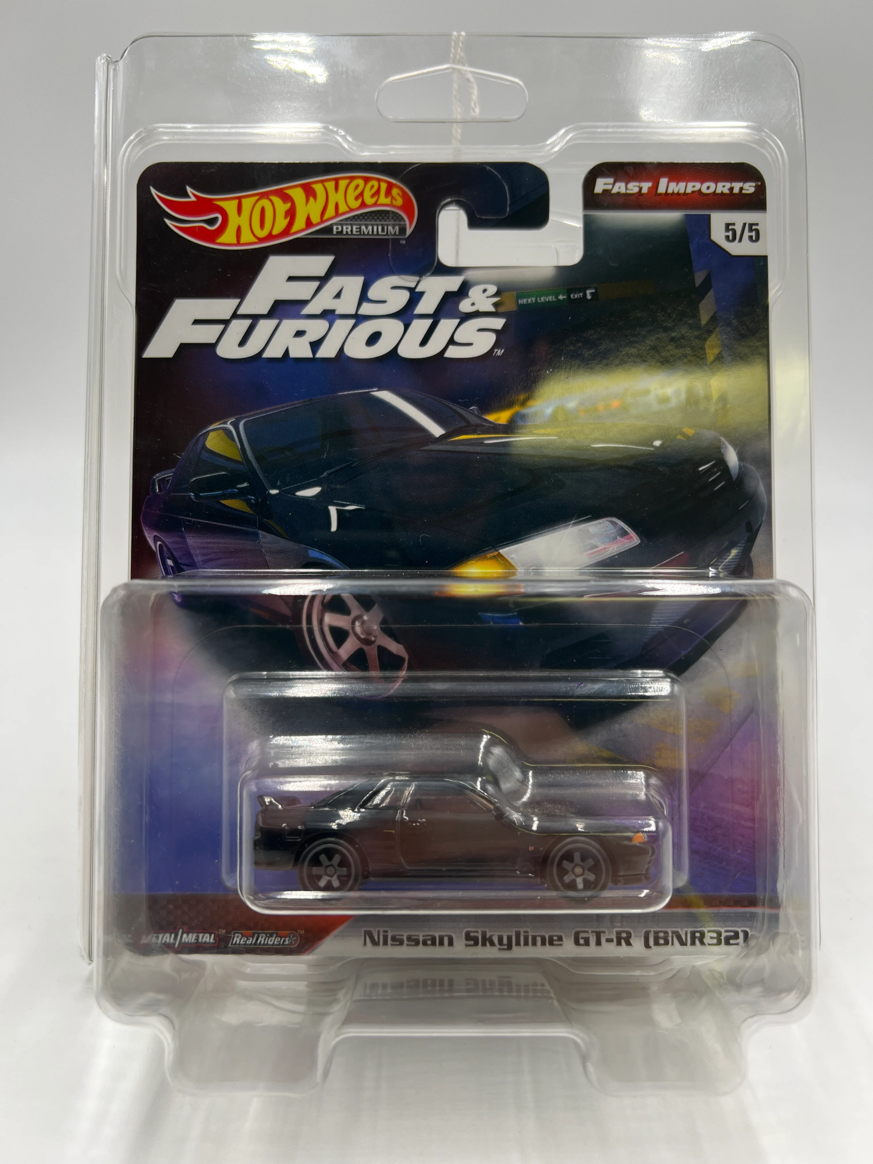 Hot Wheels Fast & Furious Fast Imports #5 Nissan Skyline GT-R BNR32 Black W/Protector - Image 7