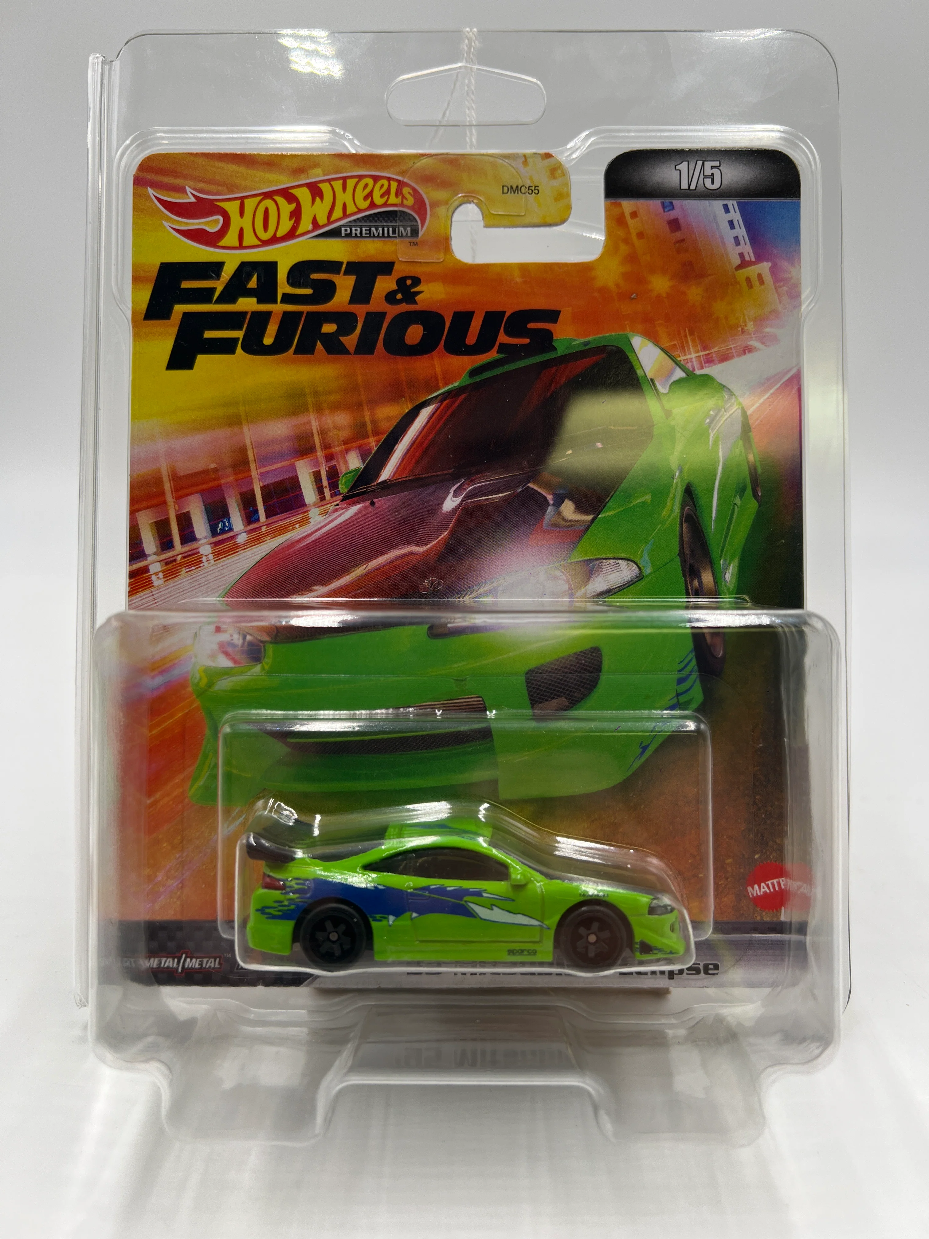 Hot Wheels Fast & Furious #1 95 Mitsubishi Eclipse Green W/Protector - Image 7