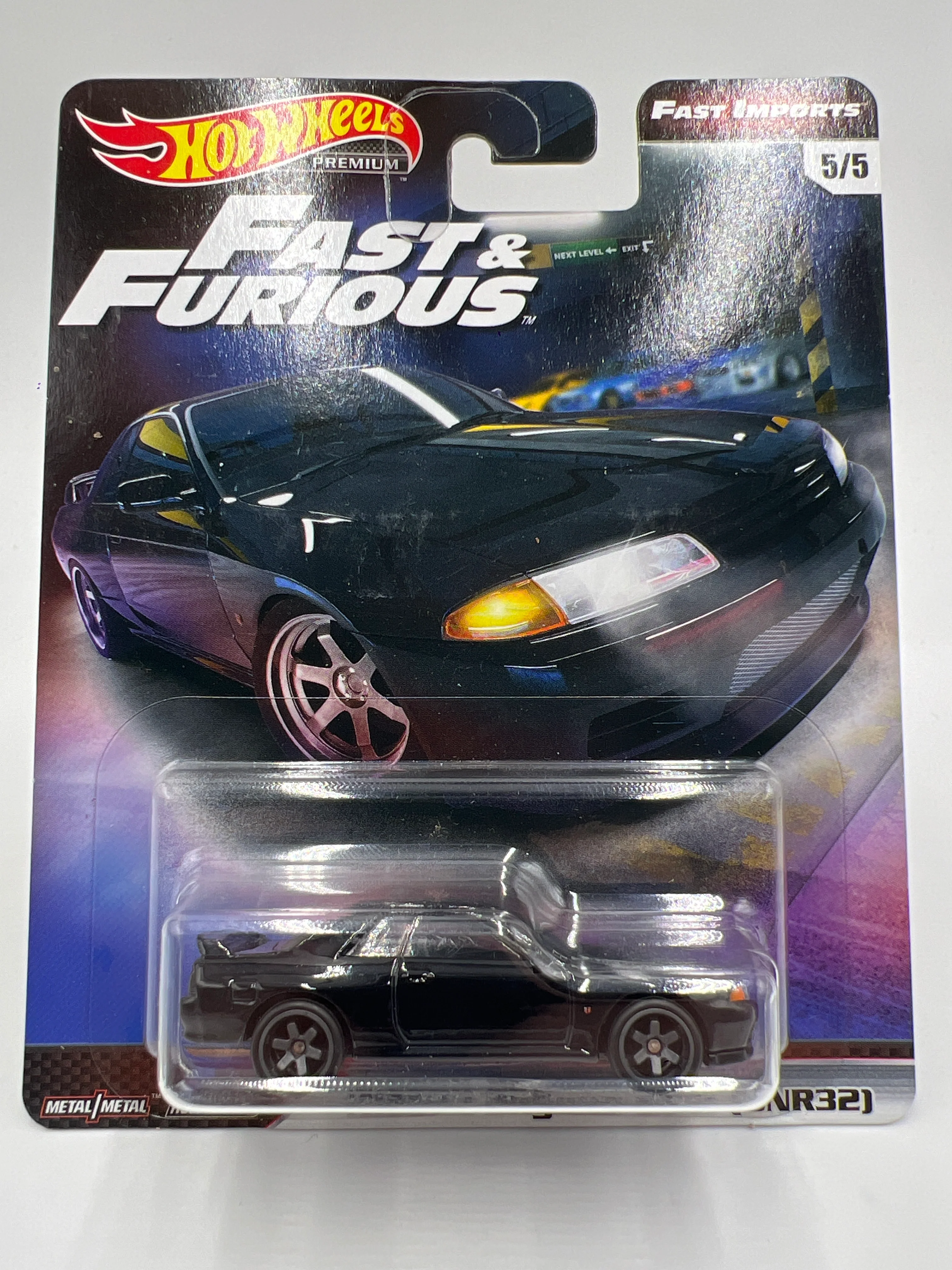 Hot Wheels Fast & Furious Fast Imports #5 Nissan Skyline GT-R BNR32 Black W/Protector - Image 2
