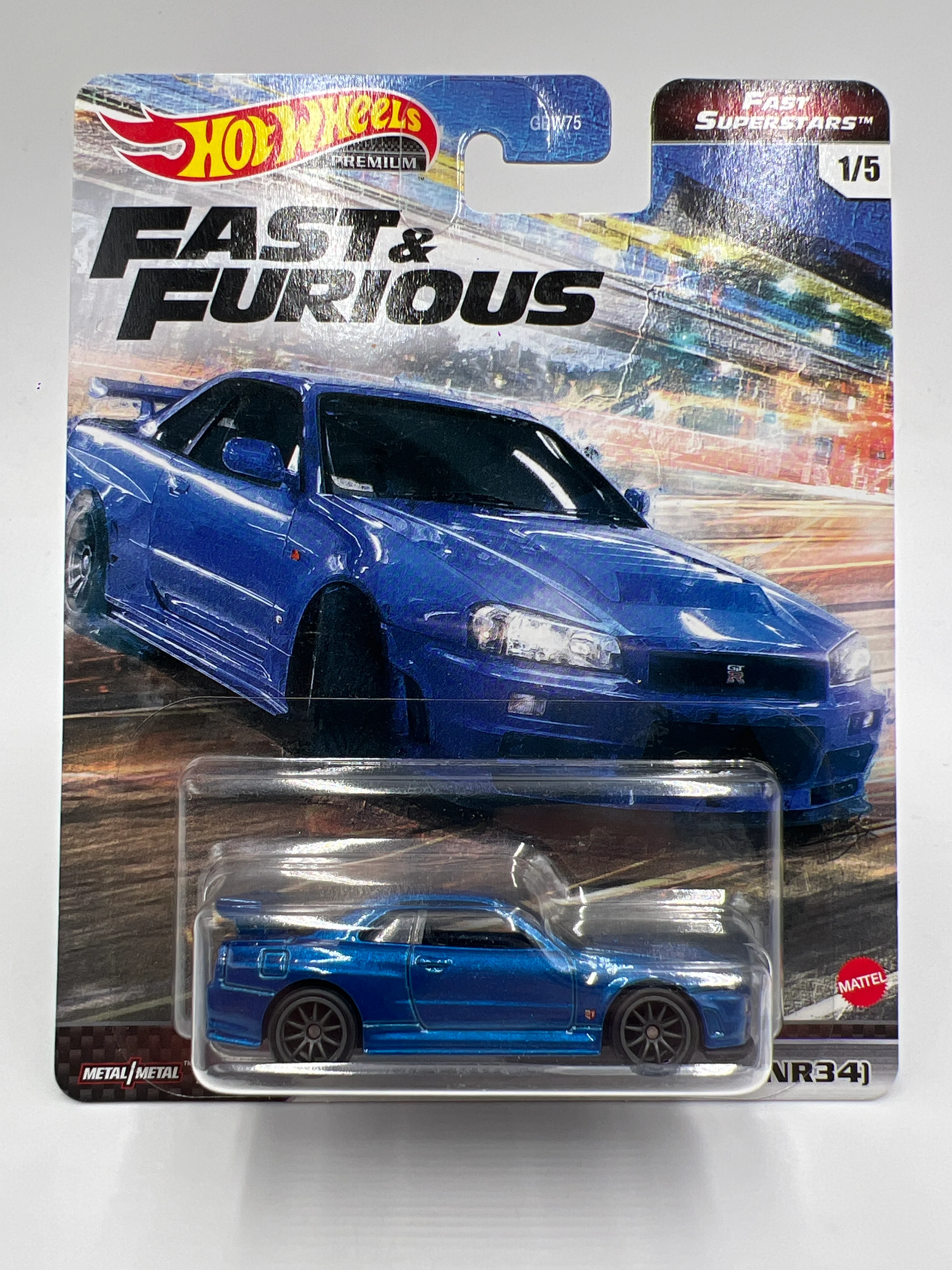 Hot Wheels Fast & Furious Fast Superstars #1 Nissan Skyline GTR BNR34 Blue W/Protector 2