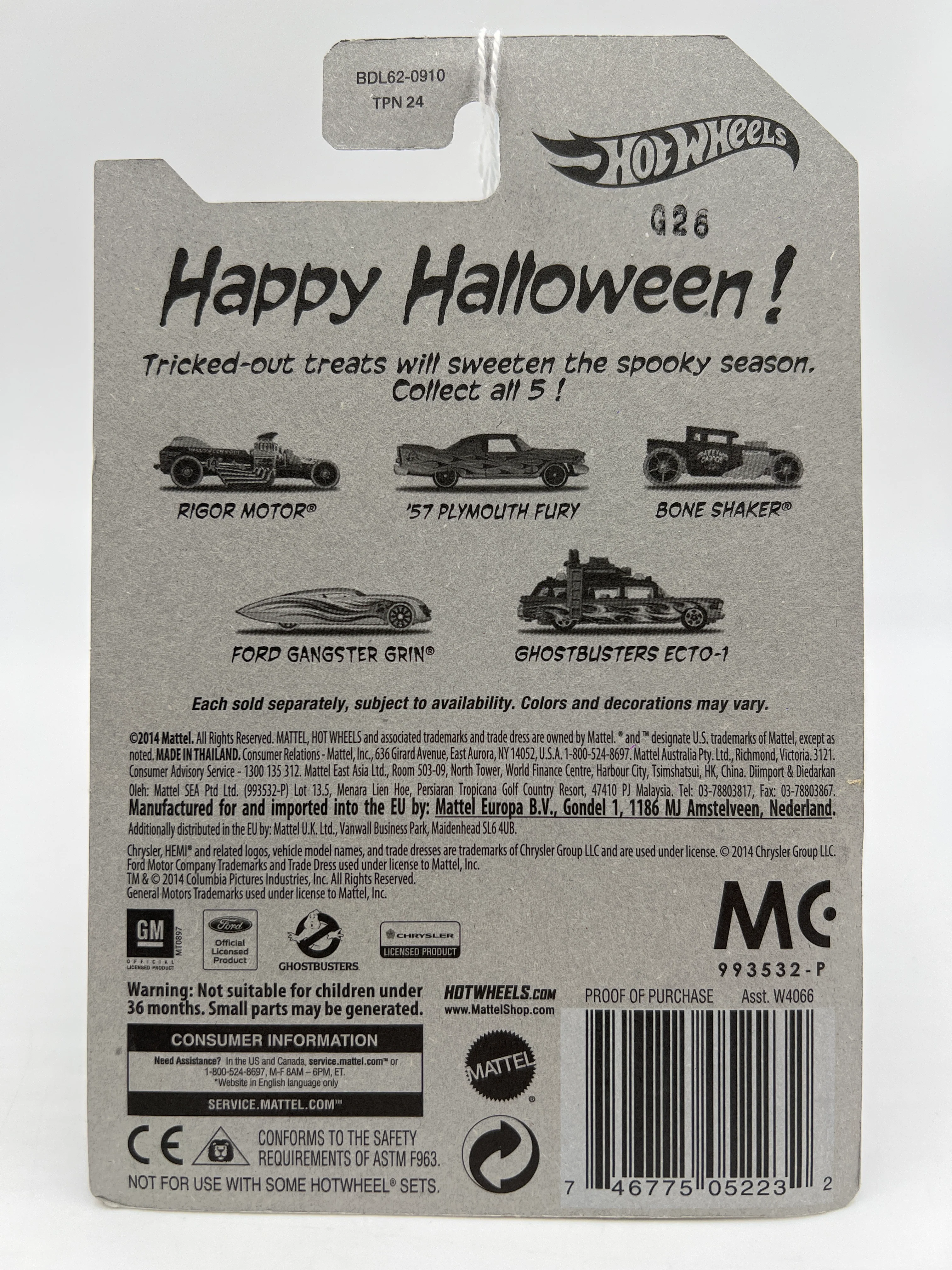 2014 Hot Wheels Kroger Exclusive Happy Halloween Set #5 Ghostbusters Ecto-1 Orange - Image 7