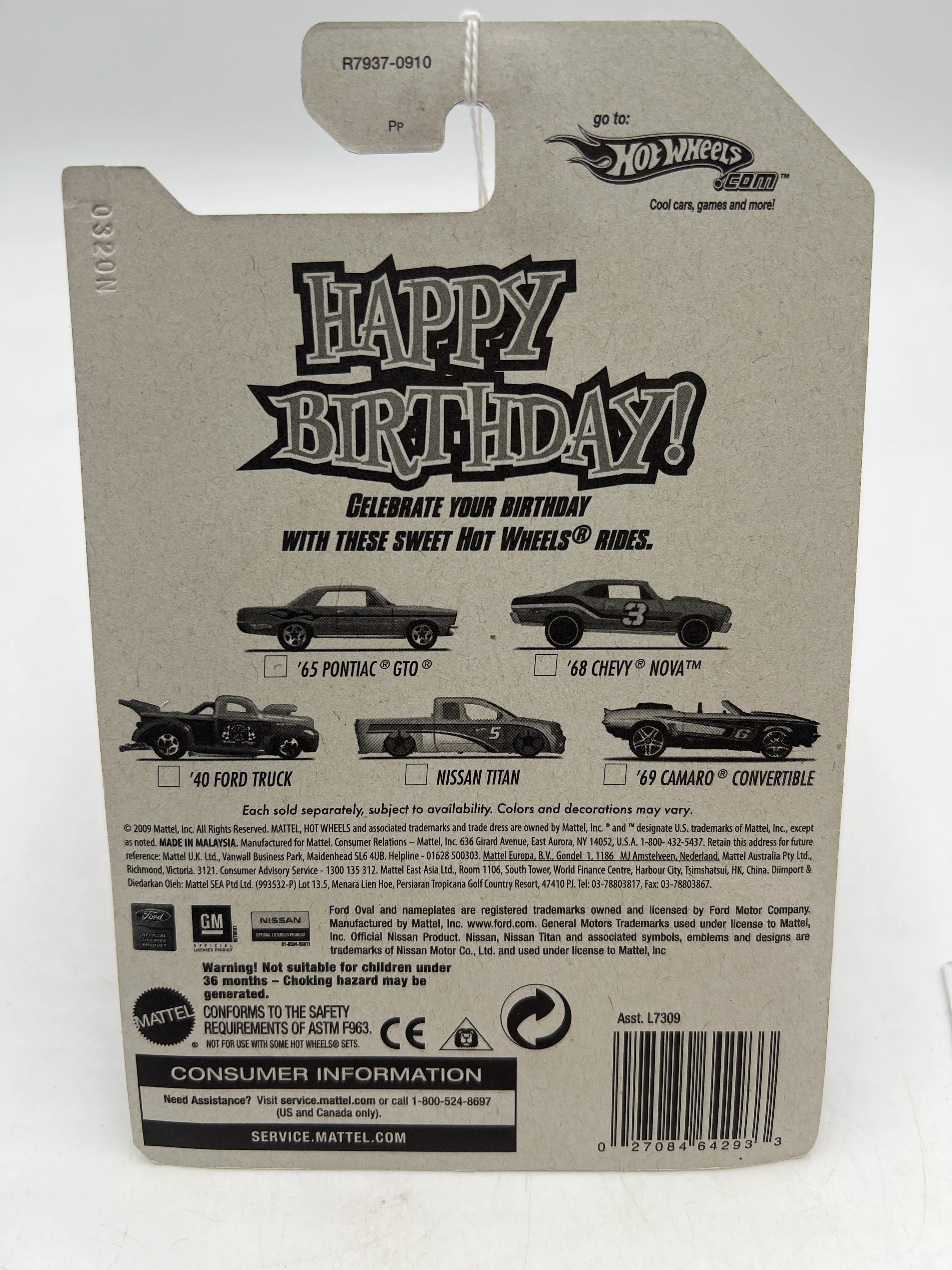2010 Hot Wheels Happy Birthday 40 Ford Truck 158H - Image 6